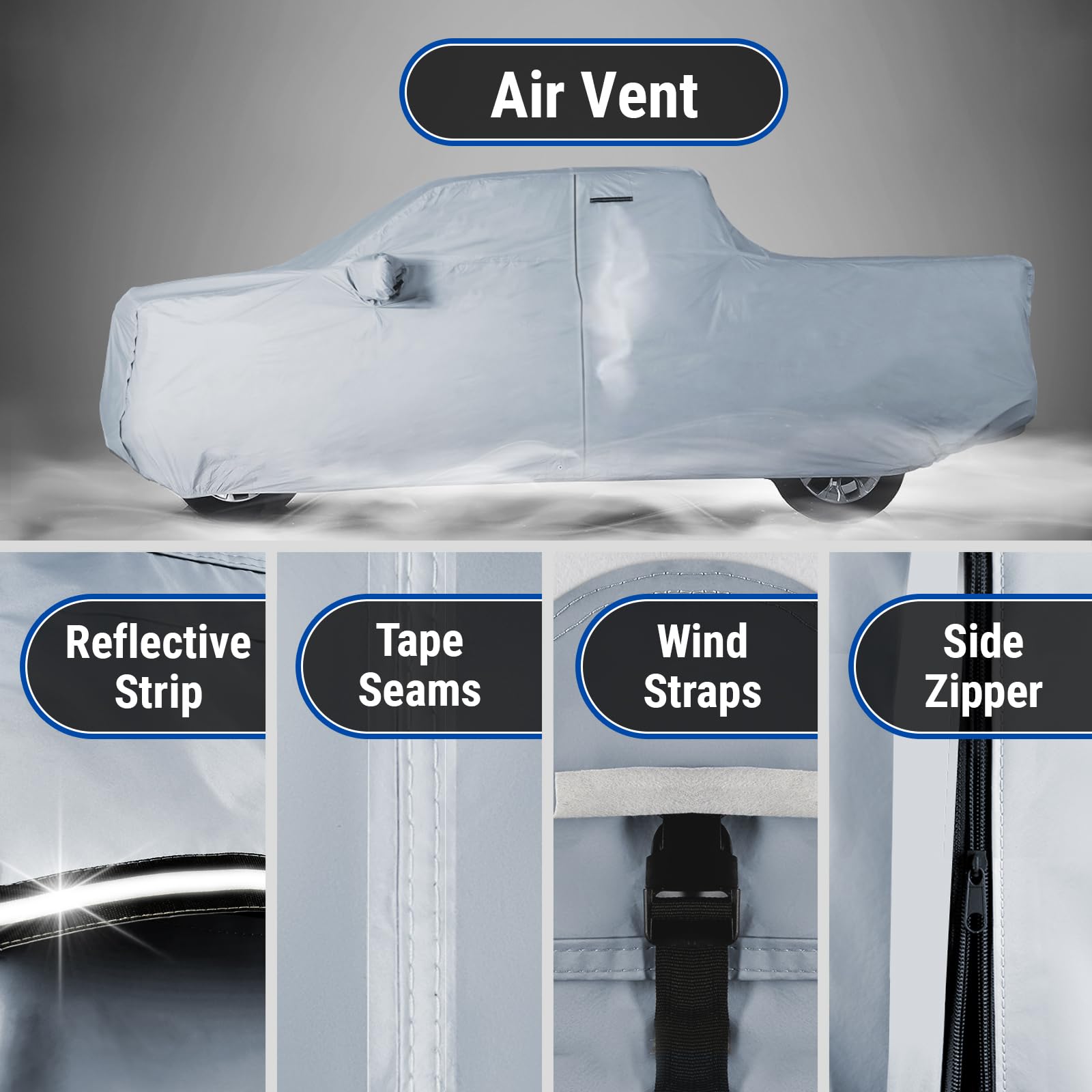 iCarCover Premium Truck Cover for 2015-2024 GMC Canyon Crew Cab, 5.1 ft. Short Bed Waterproof All Weather Rain Snow UV Sun Hail