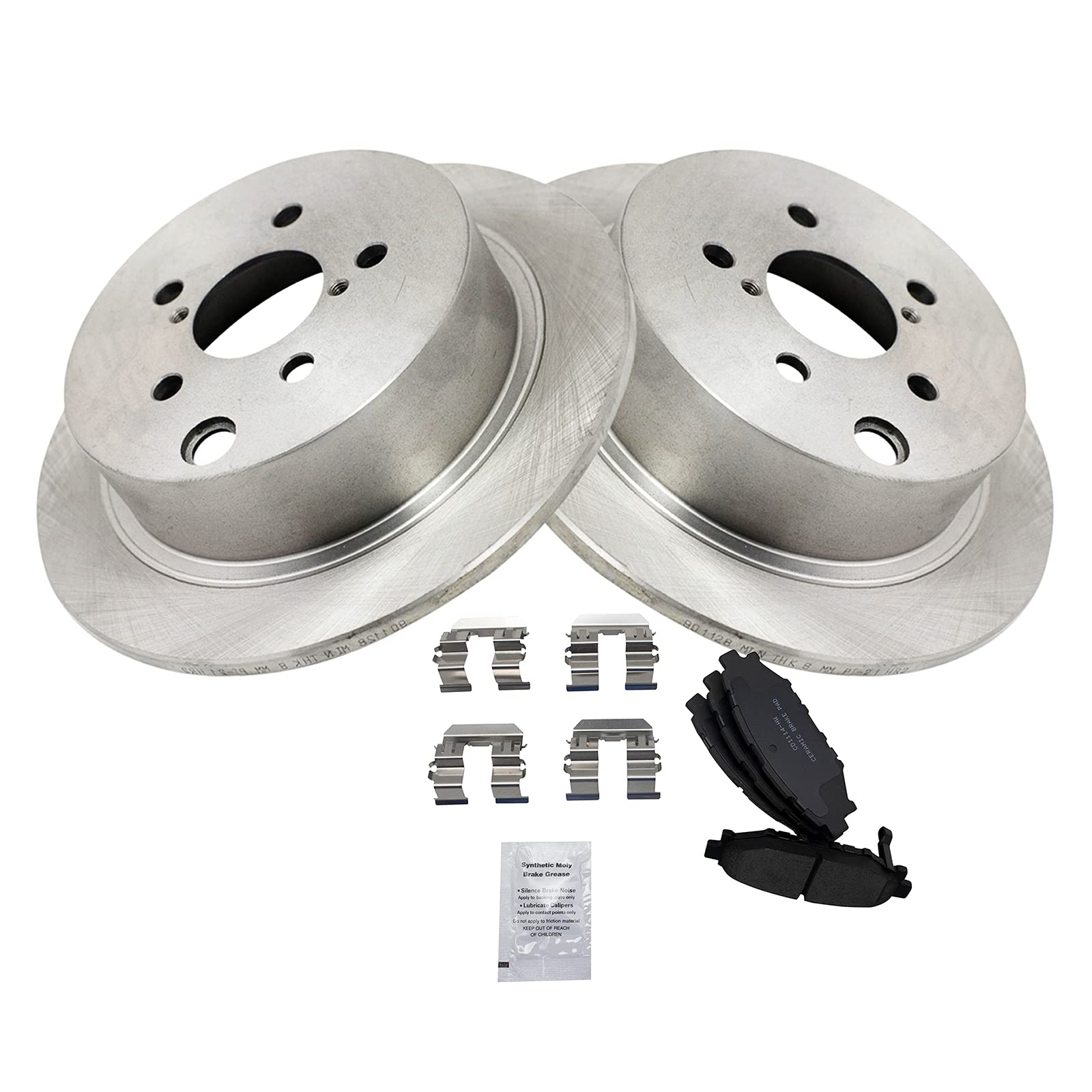 TRQ Rear Brake Pad & Rotor Kit Brake Pads Brake Rotor Ceramic Compatible with 2016-2019 Subaru Crosstrek 2014-2018 Forester 2012