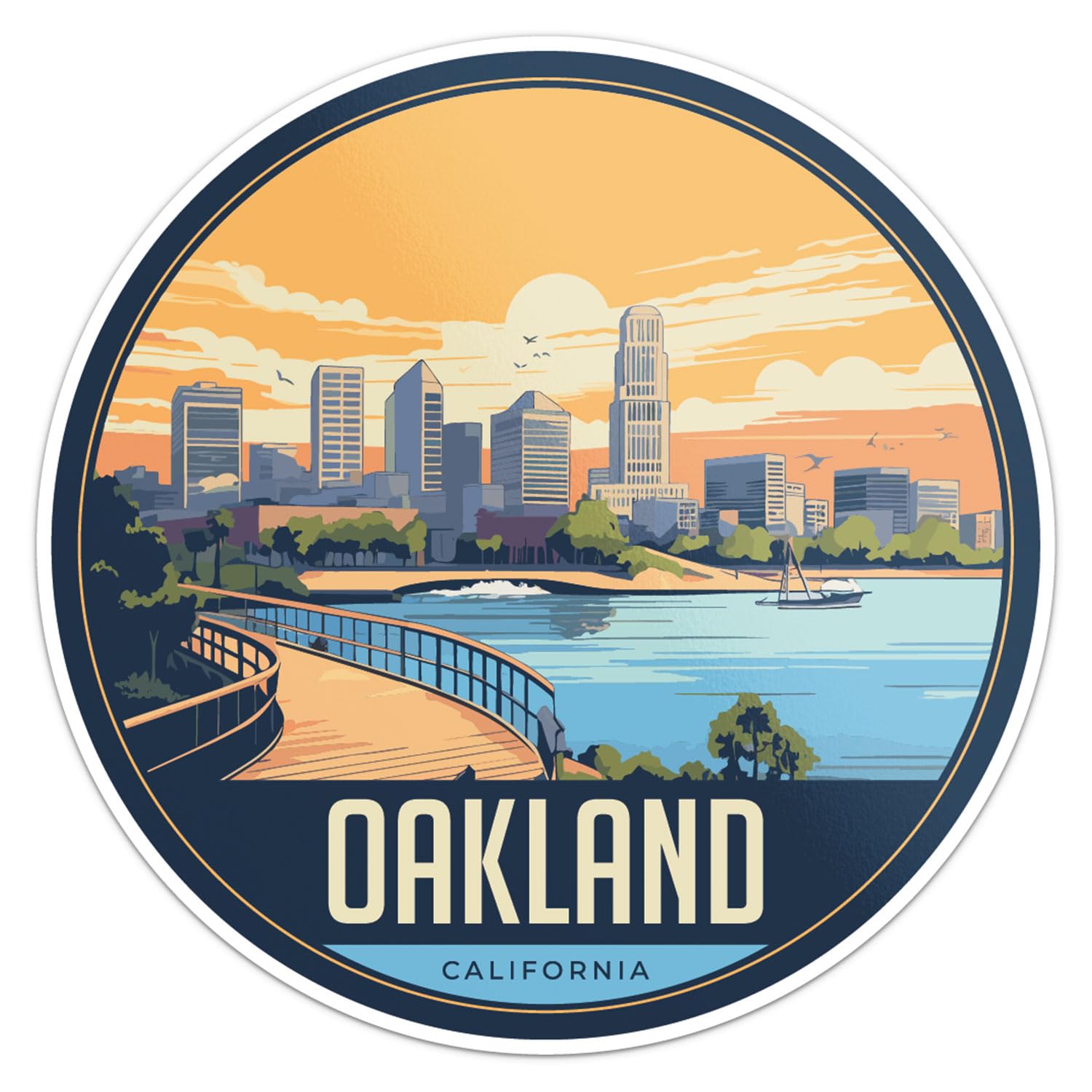 Oakland City Sticker - Waterproof Vinyl Decal for Car Bumper, Laptop, Water Bottle, Wall, and Window, Size - 3'' Longer Side