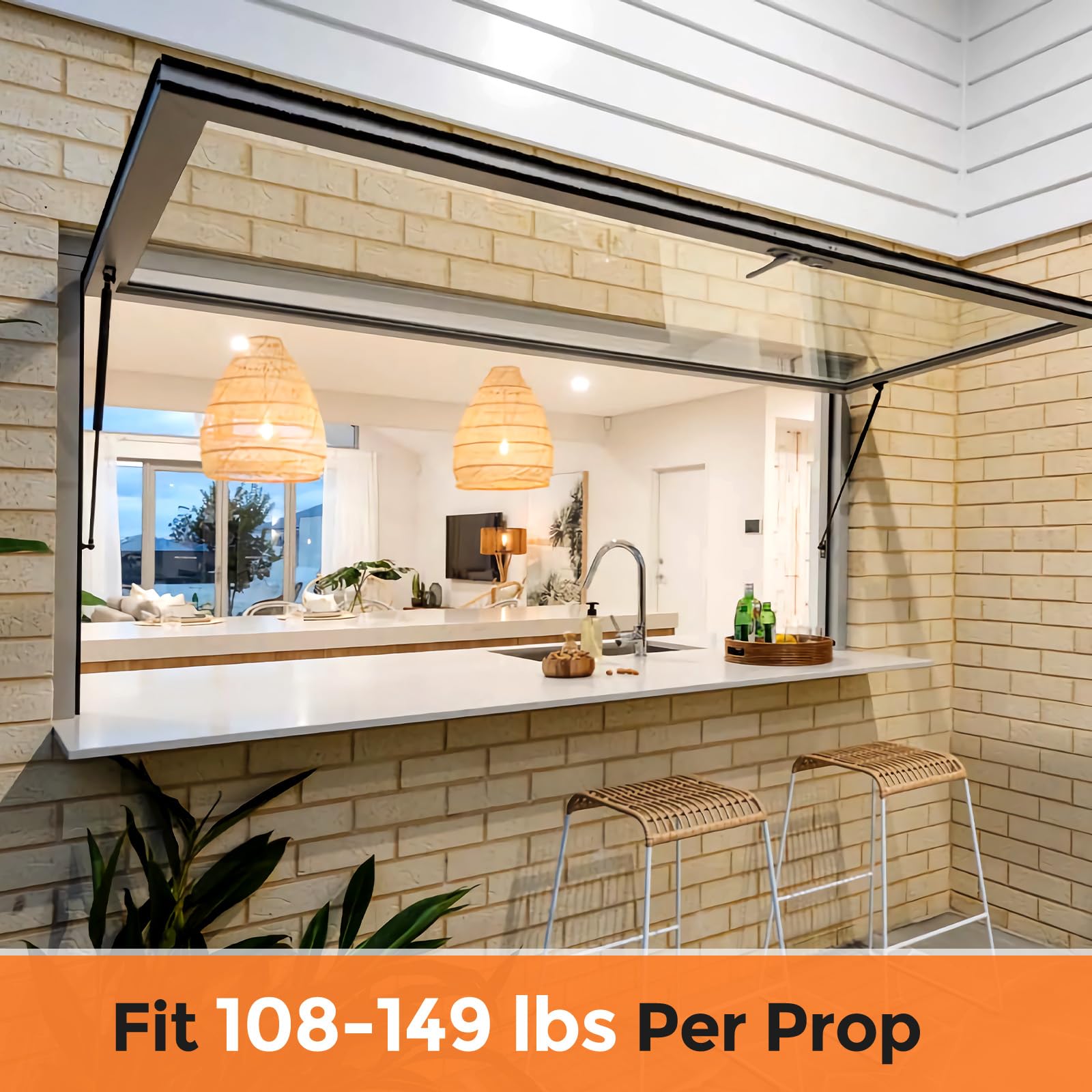 Pamagoo C1608376 20 Inch 135 Lbs Gas Struts C16-08376 Shock Spring For Heavy-Duty Box Lid Rv Bed Murphy Bed Lift Support Basemen