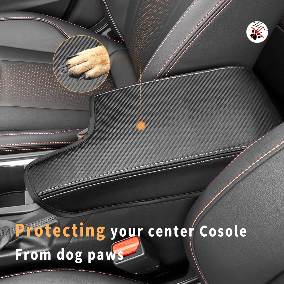 INTGET Car Center Console Armrest Cover for Subaru Crosstrek Accessories 2018-2022 2023 Impreza 2017-2023 Leather Arm Rest Box L