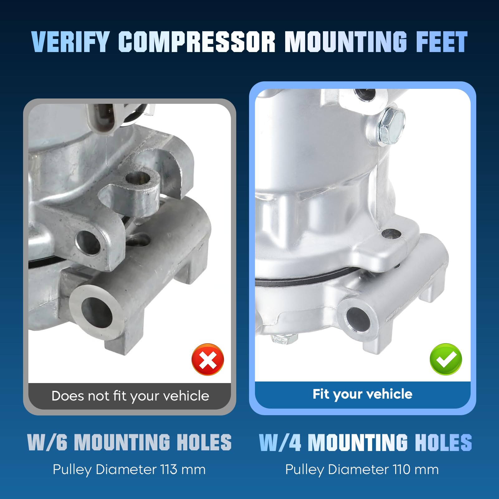 Air Conditioning Compressor and A/C Clutch for Chevy Blazer Express 1500 2500 3500 S10 Silverado 1500 2500 3500, GMC Jimmy Savan