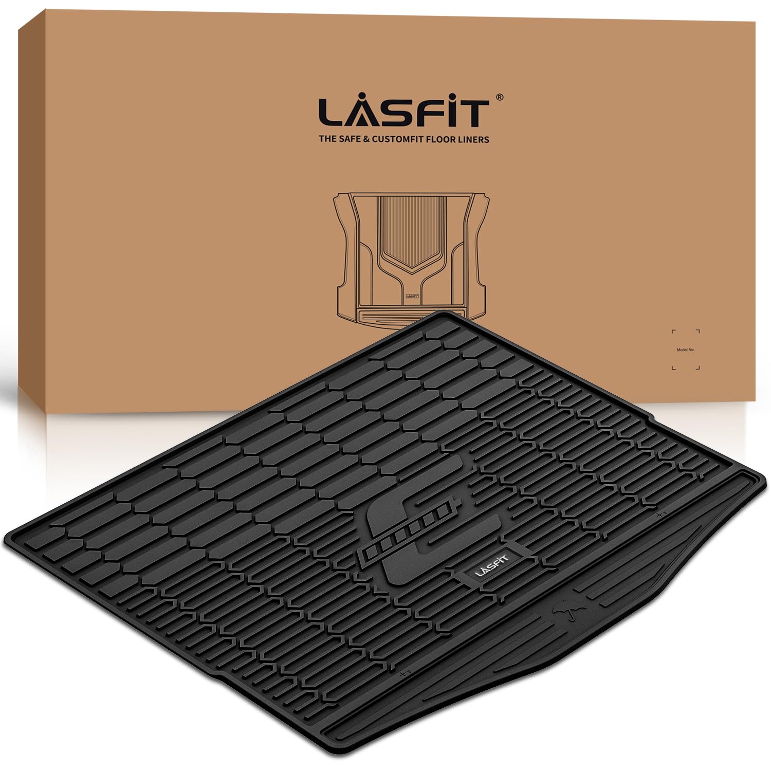 Lasfit Cargo Liner Fit For Ford Mustang Mach-E 2021-2024 (Trunk Base Upper Position),Tpe All Weather Car Trunk Mat