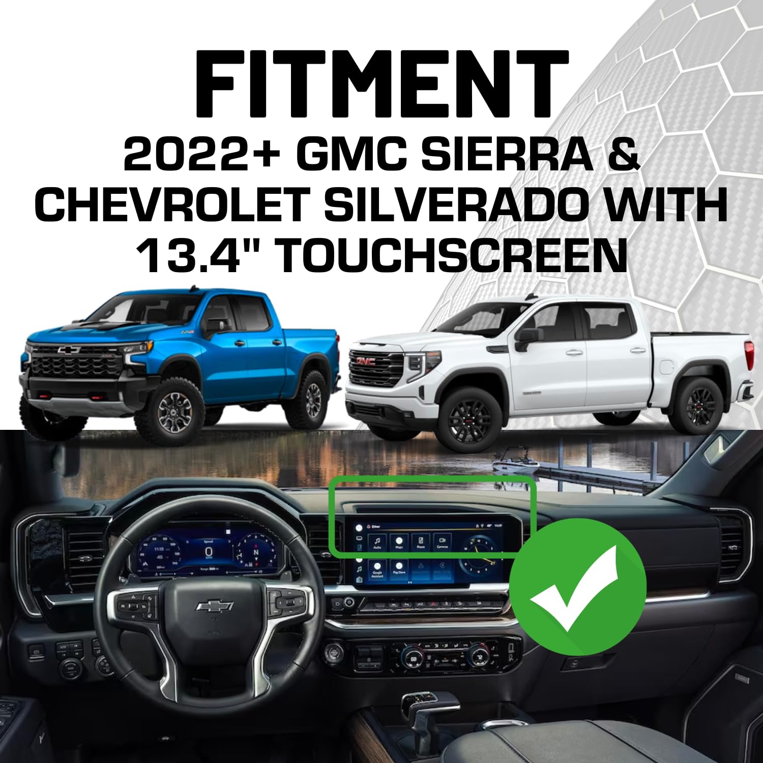 Bulletpoint RubiGrid Metal Dash Mount Phone Holder Compatible with 2022+ Chevrolet Silverado & GMC Sierra