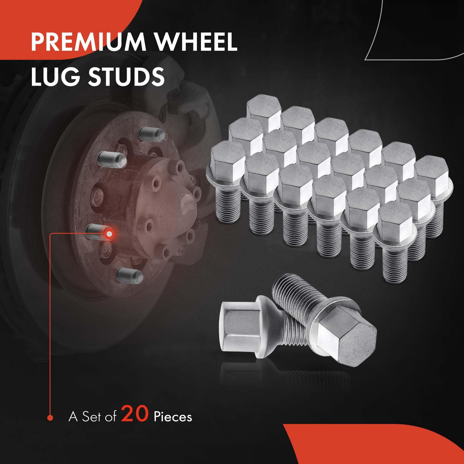 A-Premium M14-1.50 Wheel Studs Compatible With Mercedes-Benz C230 C250 C280 C300 C350 C350E C400 C63 Amg E200 E250 E300 Front An