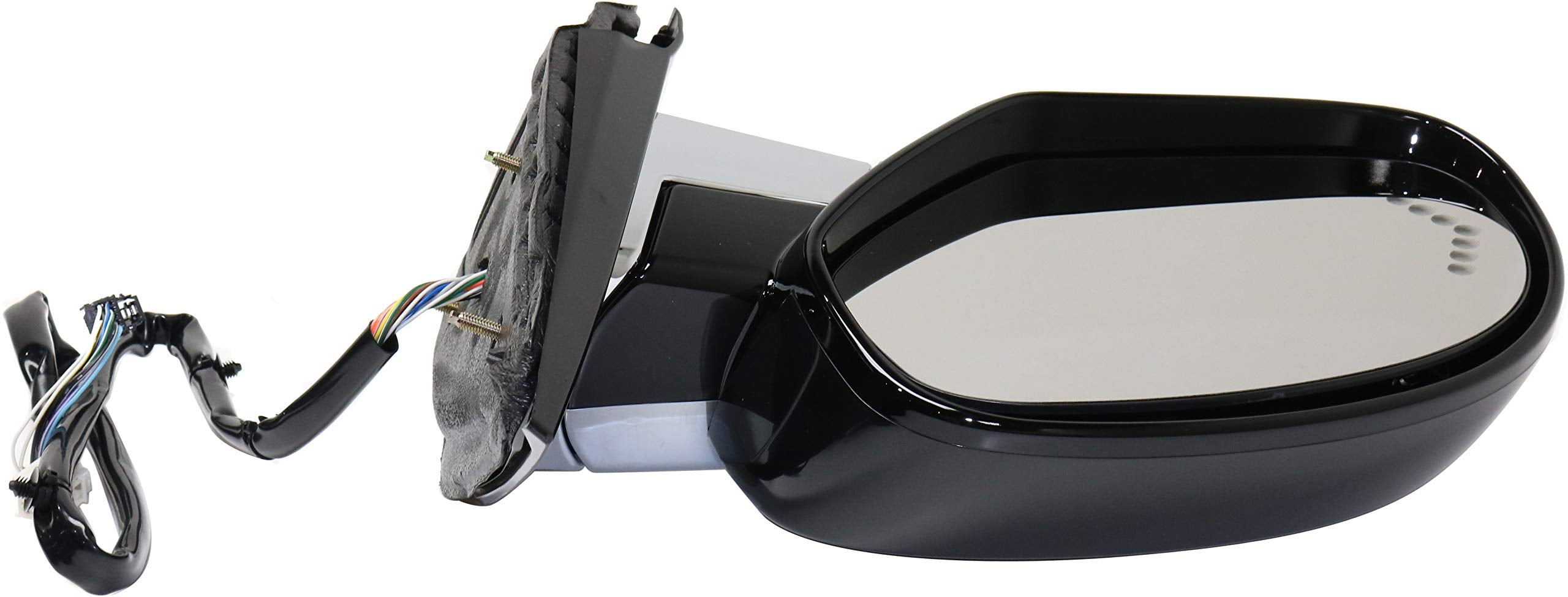 Kool Vue Driver Side Power Heated Mirror for Cadillac Escalade Escalade ESV 2007-2014 Power Fold With Signal Light, Memory & Puddle Lamp; Without Blind Spot Monitor Chrome