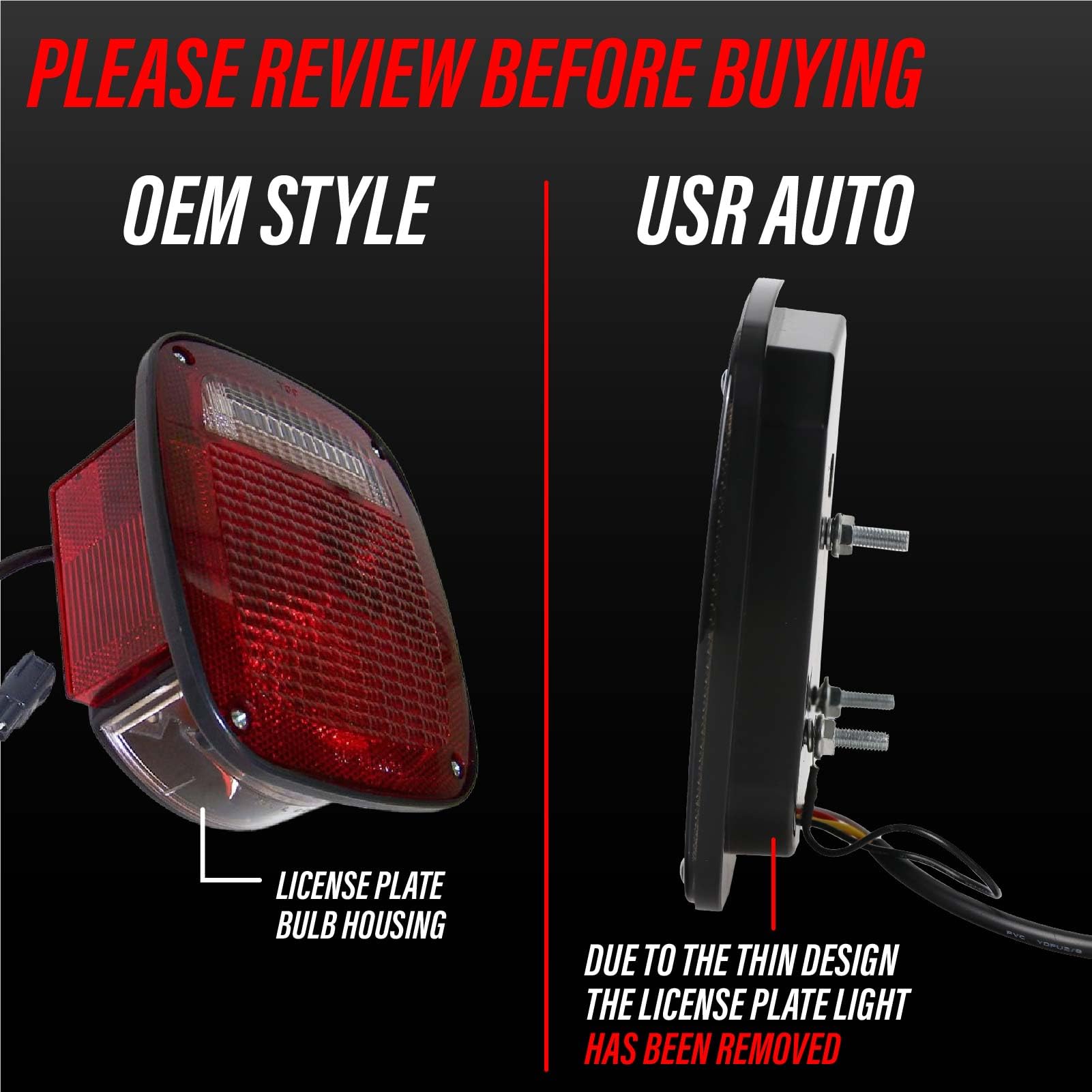 Usr Tj Tail Lights - Full Led Smoke Rear Brake Stop Turn Signal Reverse Backup Tail Lamps Set (Left + Right) For 1997-2006 Wrang