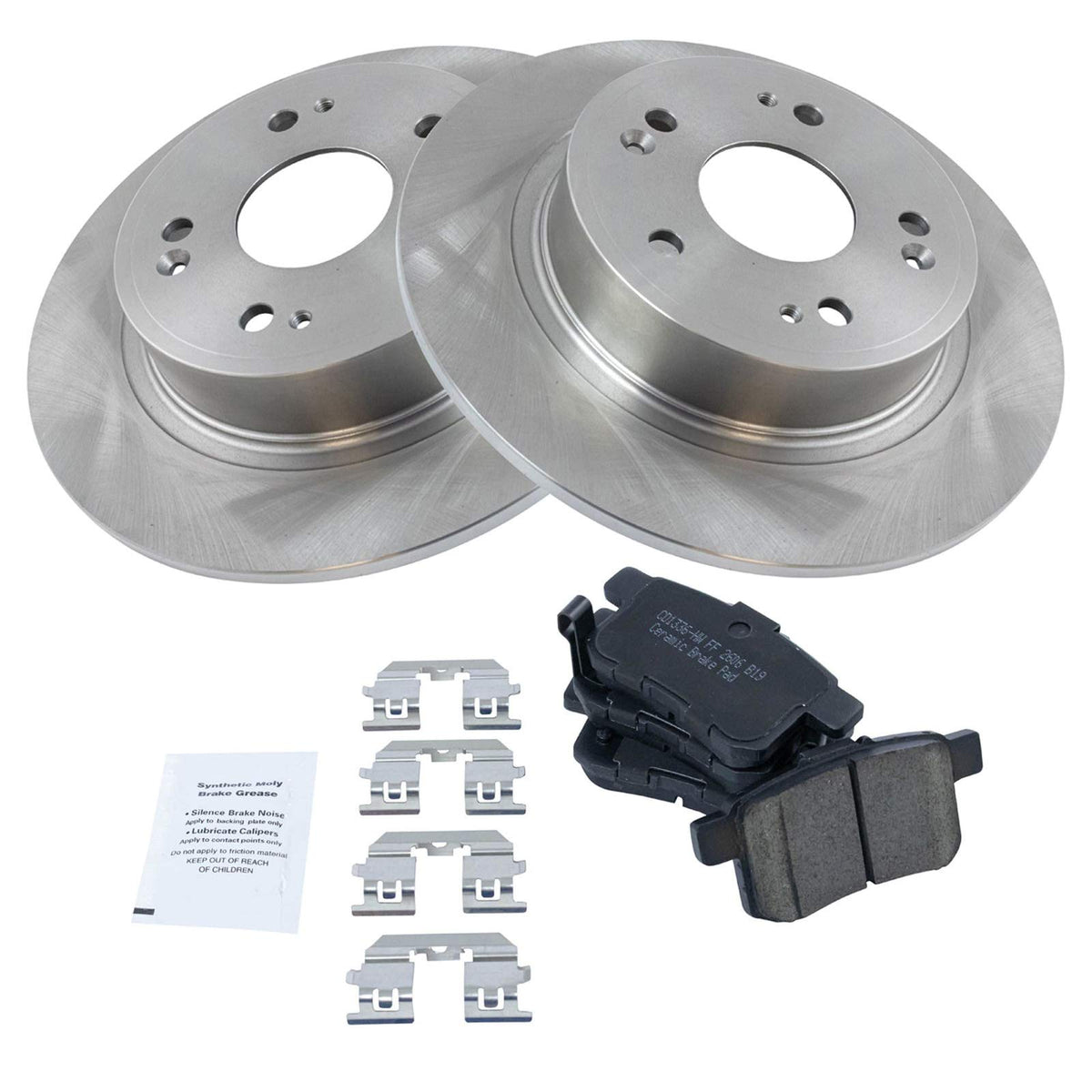 TRQ Rear Ceramic Disc Brake Pad & Rotors Kit Set for Honda Accord Acura TSX