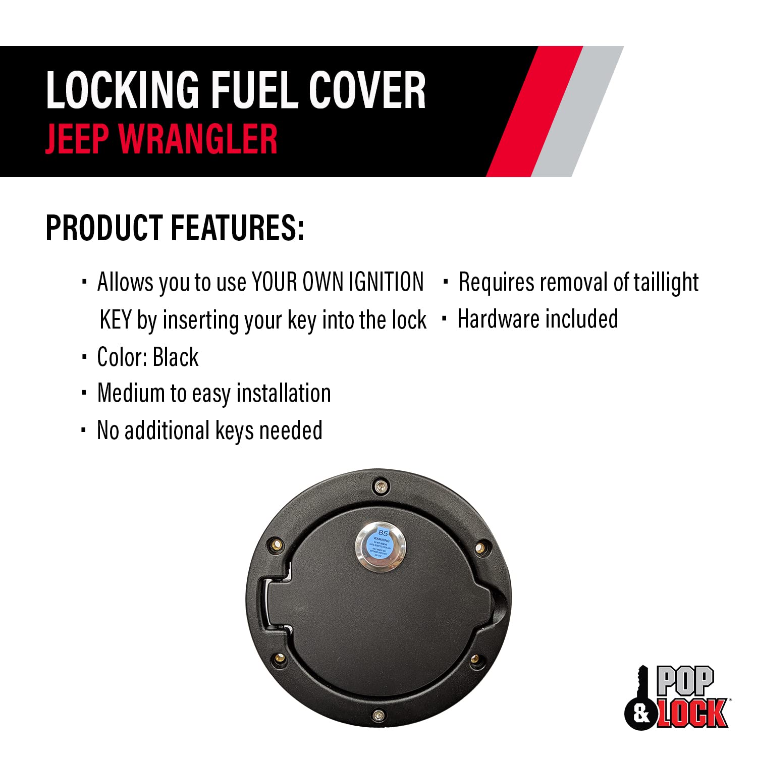 Pop N Lock 2007-2018 Locking Fuel Cover W/Bolt Technology