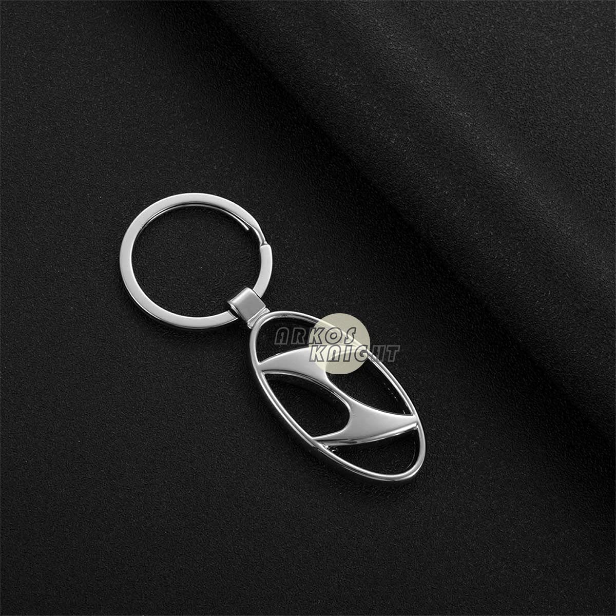 ARKOSKNIGHT Creative Car Logo Keychain for Car 3D Chrome Metal Alloy Key Chain Gifts for Women and Men Keyring Universal Size(Hy
