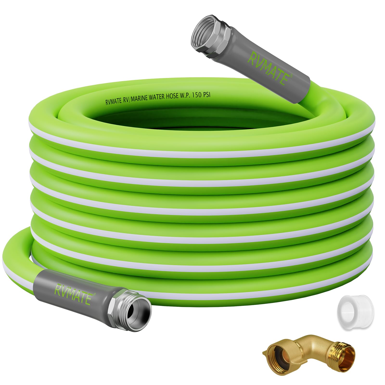 Rvmate Rv Water Hose 50Ft, 5/8    Inner Diameter Drinking Water Hose Lead-Free, No Leaking Garden Hose For Rv/Trailer/Camping, R