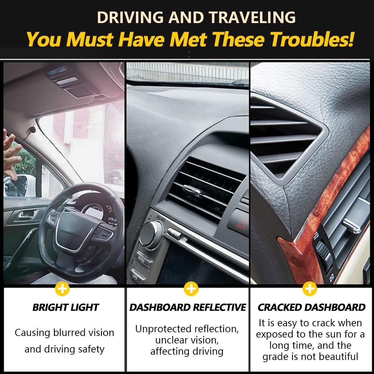 IIKSDII Dashboard Cover Mat for Toyota Highlander 2014 2015 2016 2017 2018 2019 Accessories Dash Cover Dash Mat Sunshade Glare U