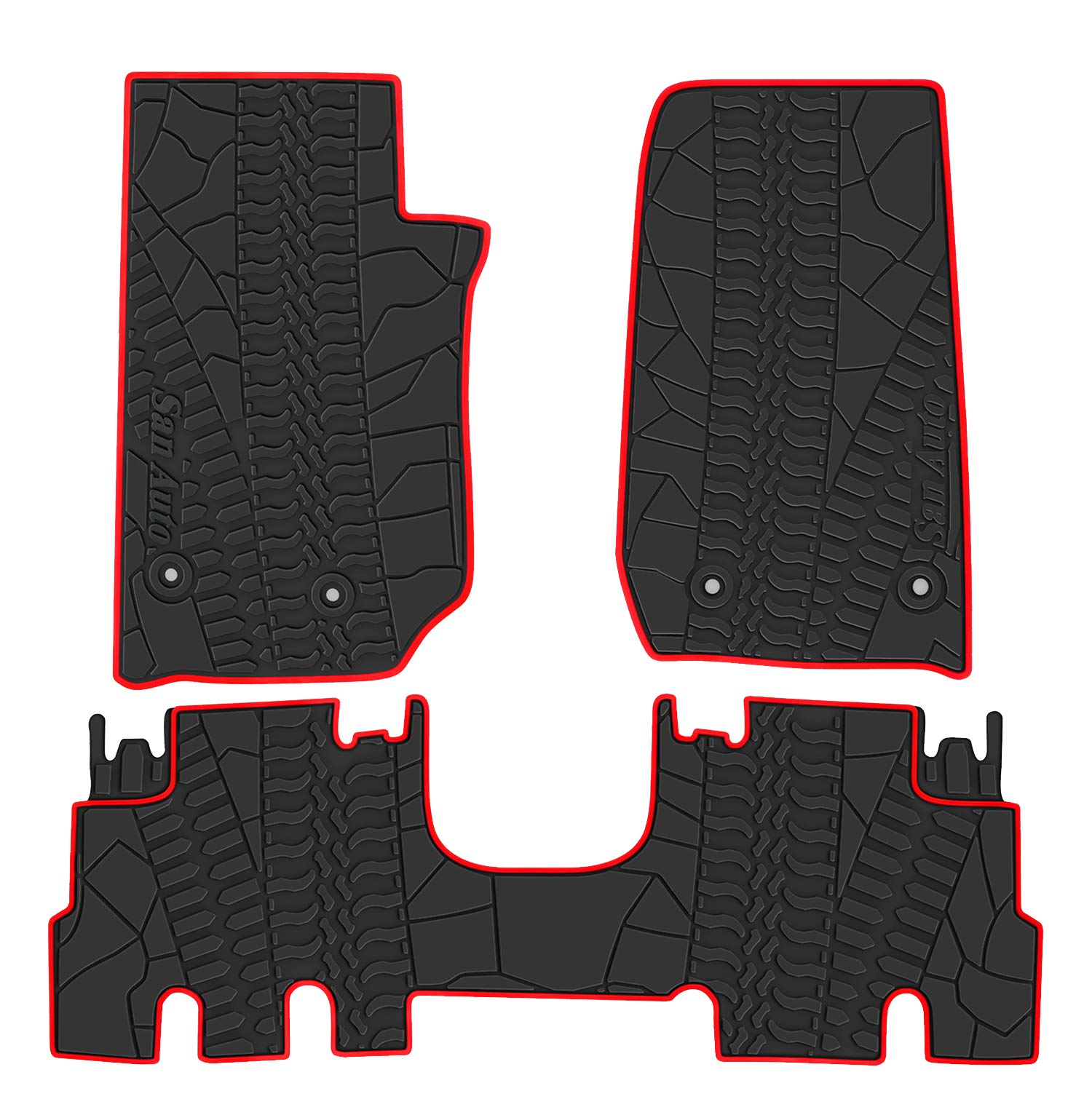 San Auto Car Floor Mat For Jeep Wrangler Sahara Rubicon Jk 4 Door 2014 2015 2016 2017 2018 Full Set 4 Pieces Custom Fit Black Re