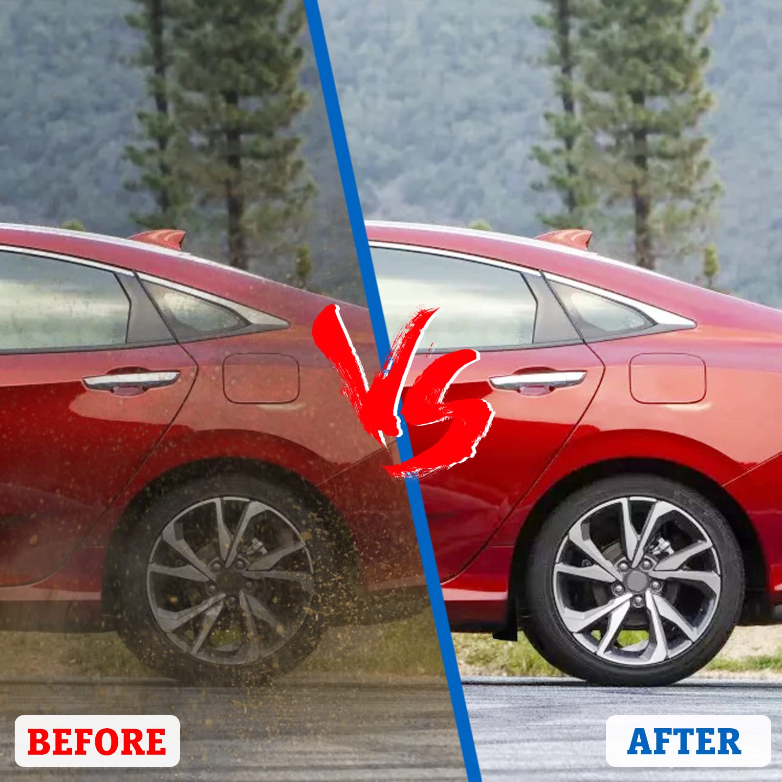 Bdfhyk Mud Flaps Splash Guards 4Pcs Front & Rear Side Mud Guards Compatible For 2012-2015 Honda Civic Sedan Only,With Fender Fla