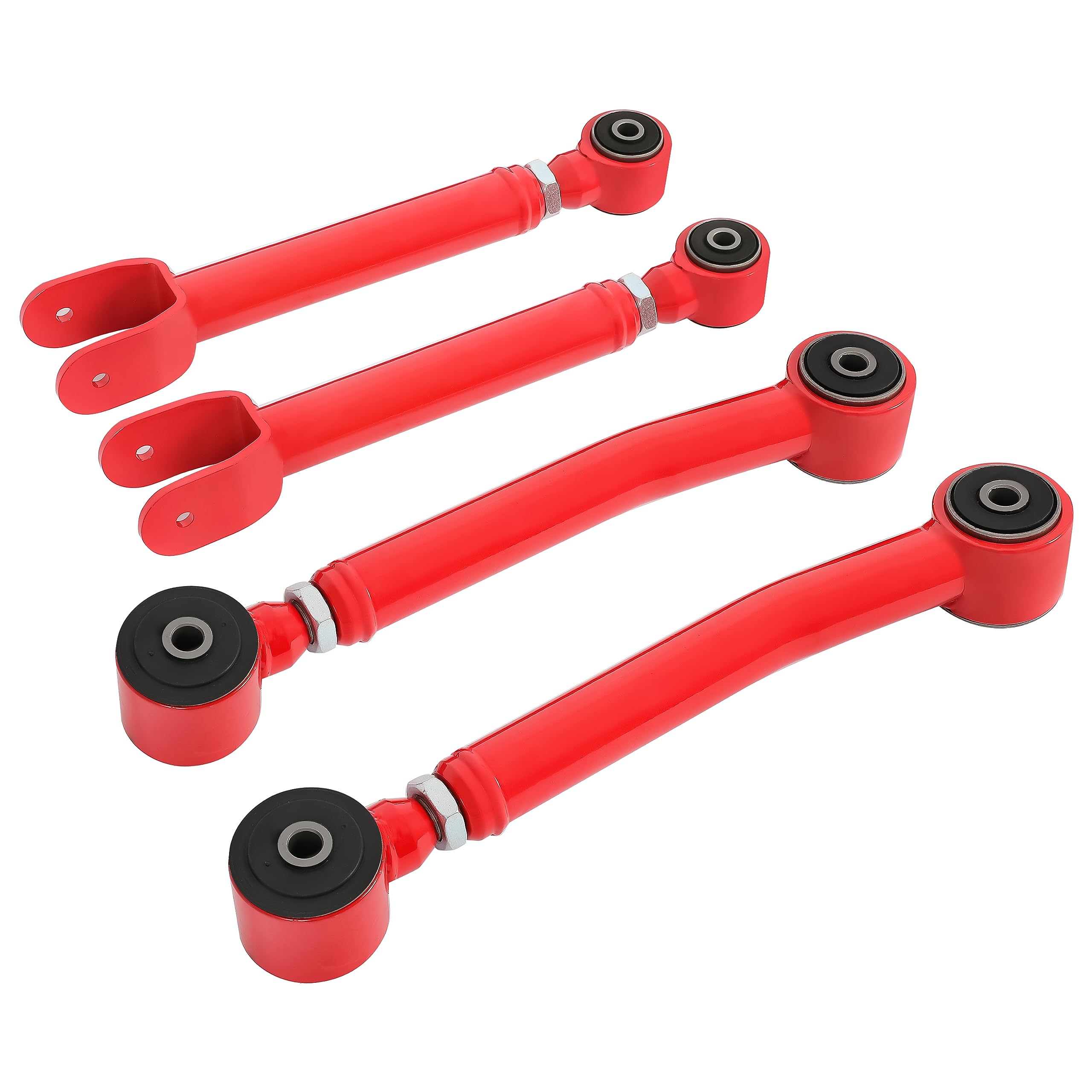 KUAFU 0-8 Lift Adjustable Control Arm for Jeep Cherokee XJ, Comanche MJ, Grand Cherokee ZJ, Wrangler LJ/TJ - Red Powder Coated