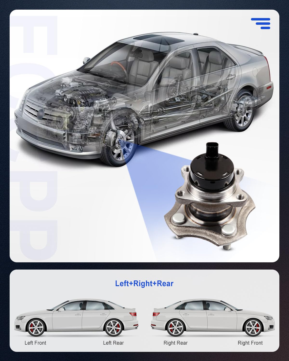 ECCPP Rear 4 Lugs Wheel Bearing and Hub Assembly For 2004-2006 For Scion xB 2000-2005 For Toyota Echo Wheel Hub Bearings W/ABS 5