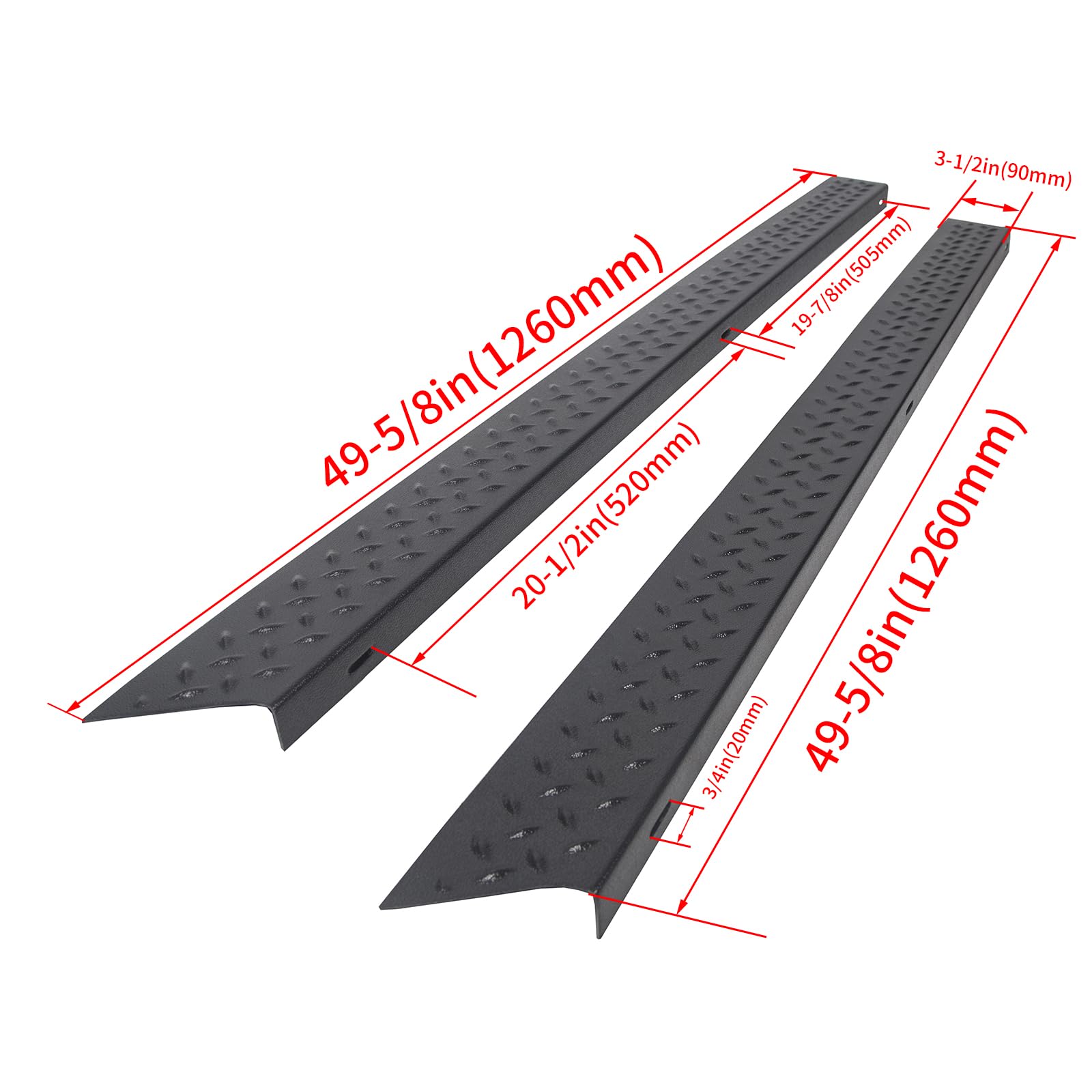 7Blacksmiths Side Body Armor Rocker Panel Compatible With 1997-2006 Jeep Tj Wrangler Diamond Plate Kit Replacement For 11650.05