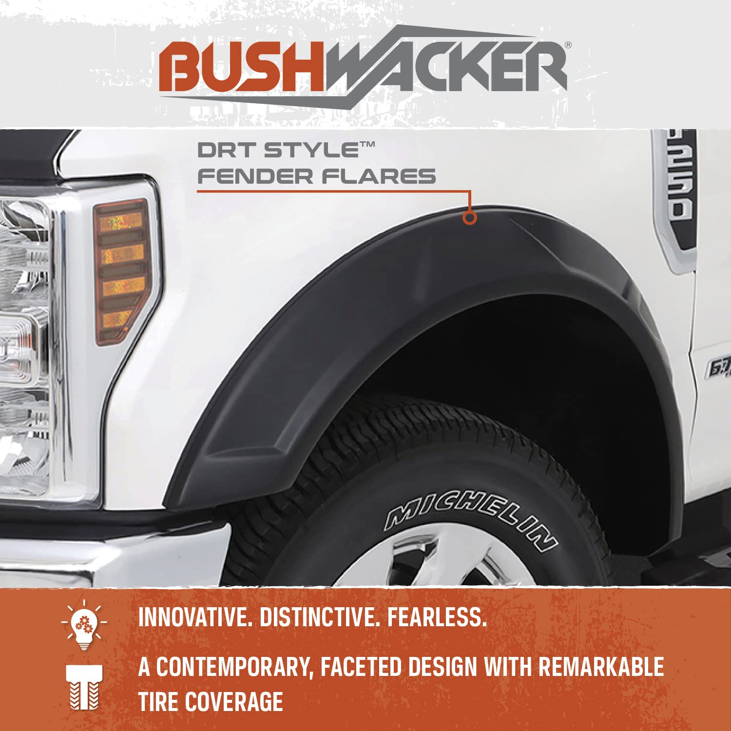 Bushwacker Drt Extended Front & Rear Fender Flares | 4-Piece Set, Black, Smooth Finish | 40946-02 | Fits 2019-2024 Gmc Sierra 1500 W/ 5.8' Bed