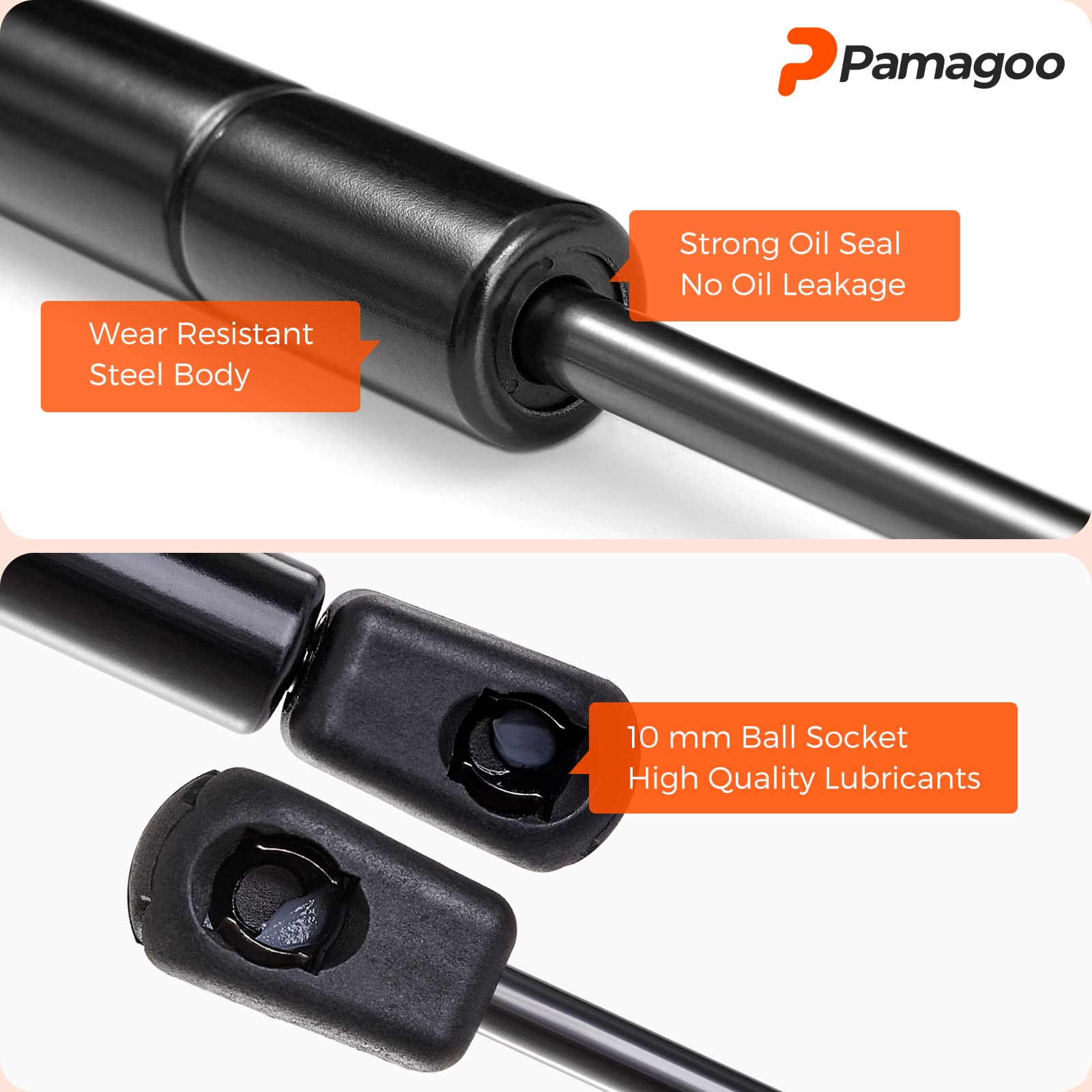 C16-02622 17 Inch 28 Lbs Gas Strut Shocks Lift For Leer Camper Shell Rear Window Leer Pick-Up Truck Box Canopy Door Rv Motorhome Exterior Door Hatch Door, 17' Gas Spring 2 Pack By Pamagoo