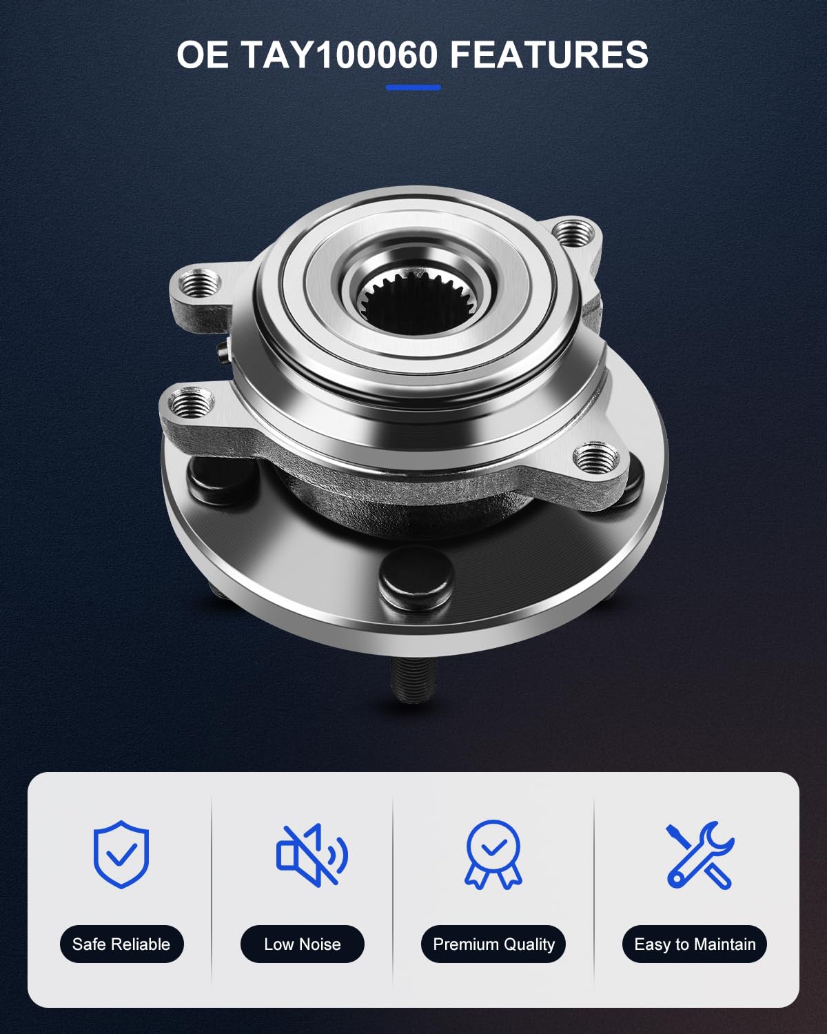 ECCPP Front Wheel Hub Bearing Assembly 5 Lugs w/ABS For 1999-2004 For Land Rover Compatible with TAY100060