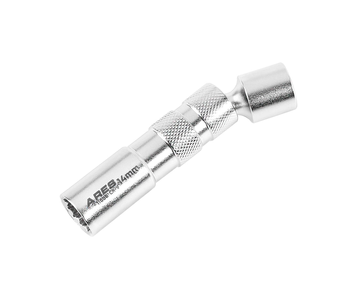 Ares 11000-14Mm Thin Wall Magnetic Swivel Spark Plug Socket - 3/8-Inch Drive 12-Point Spark Plug Socket - Walls 2Mm Thinner Than