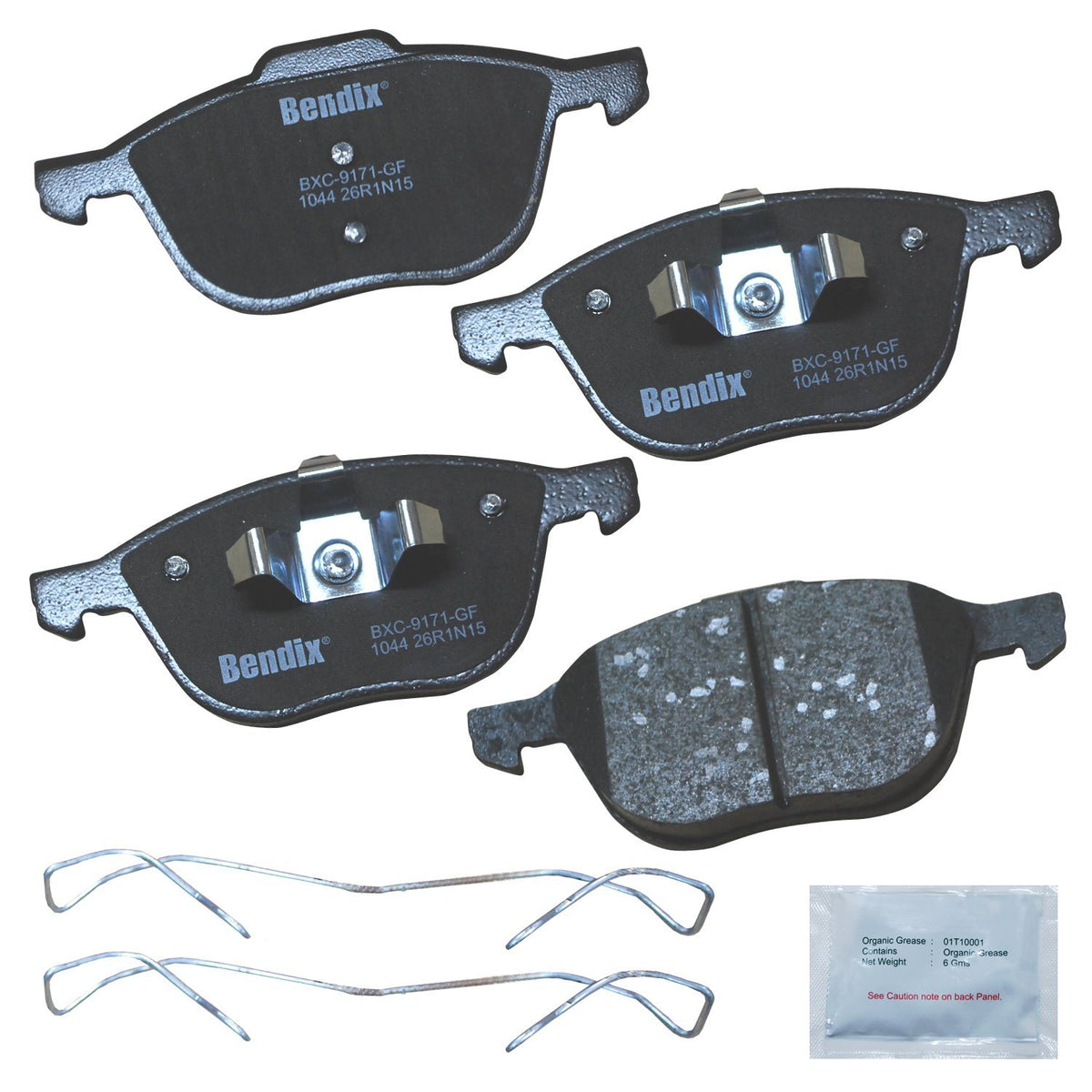 Bendix Priority1 Cfc1044 Ceramic Front Brake Pads For Select Models Ford C-Max, Ecosport, Escape, Focus, Mazda 3, 3 Sport, 5, Vo