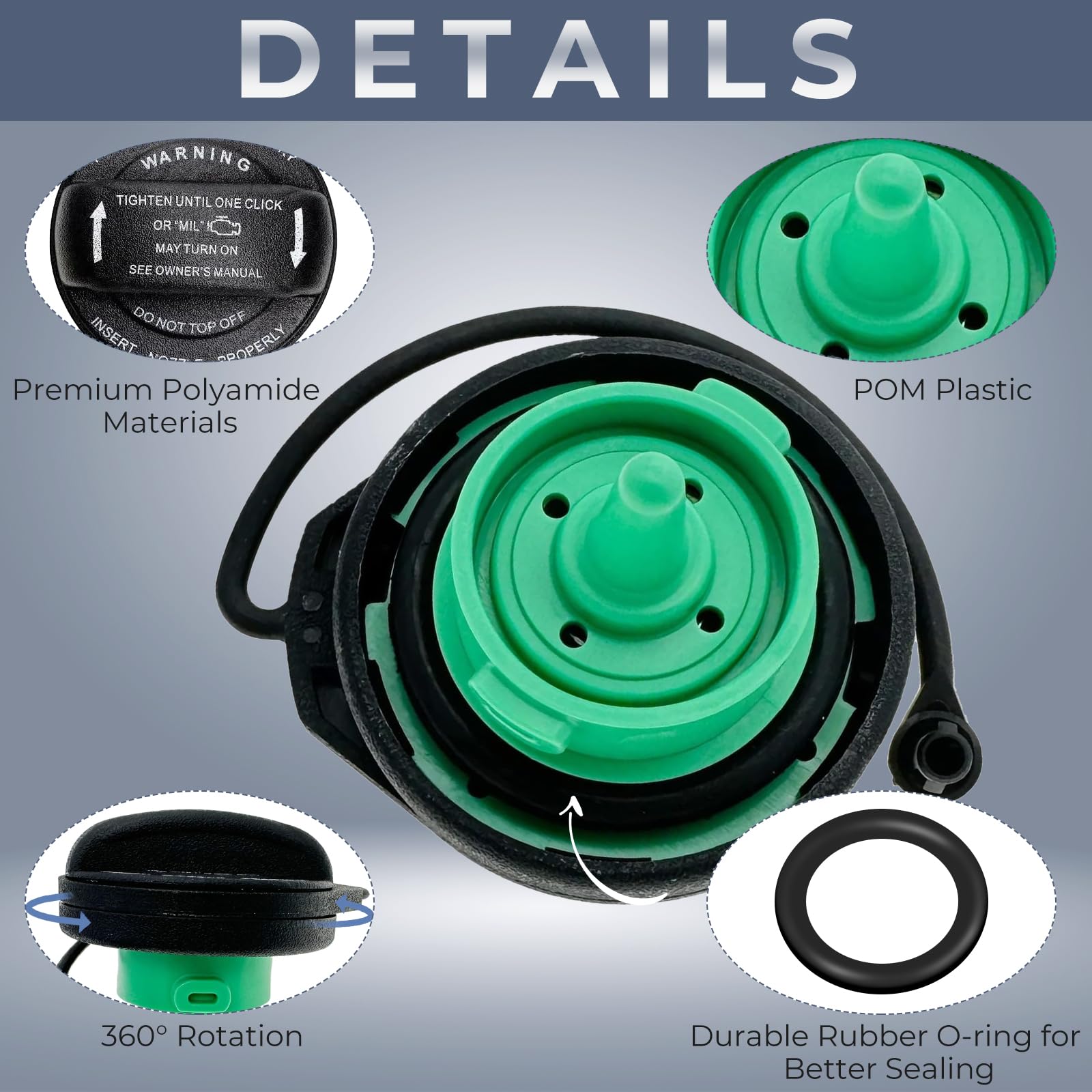 Gas Cap Fuel Cap For Audi Volkswagen, 2009-2016 A4, 2010-2014 A5,2009-2016 A4/A5 Quattro, 2009-2017 Q5, 2011-2018 A8 Quattro, 20