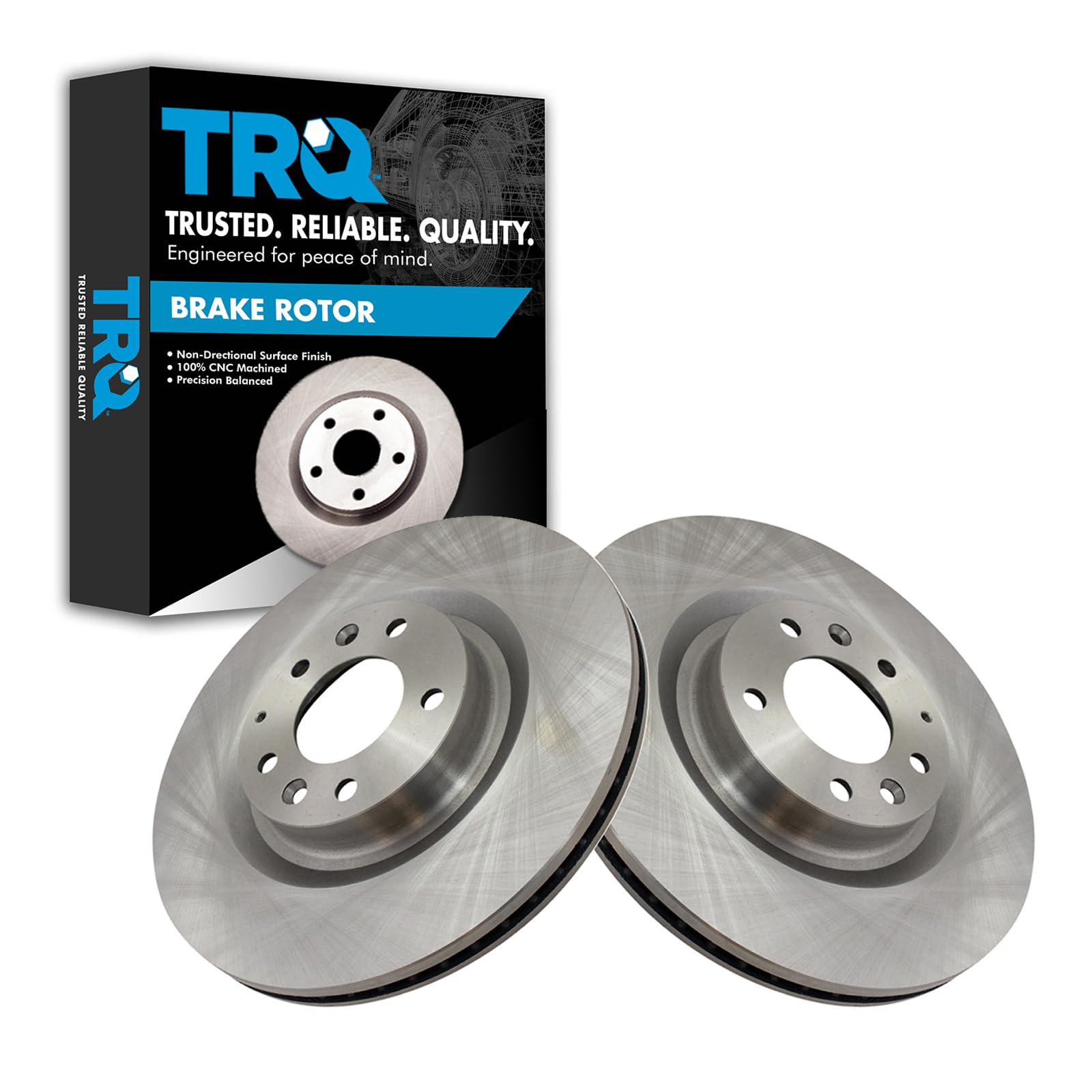 Trq Front Brake Rotors Set Vented Compatible With 2004-2011 Mazda Rx-8