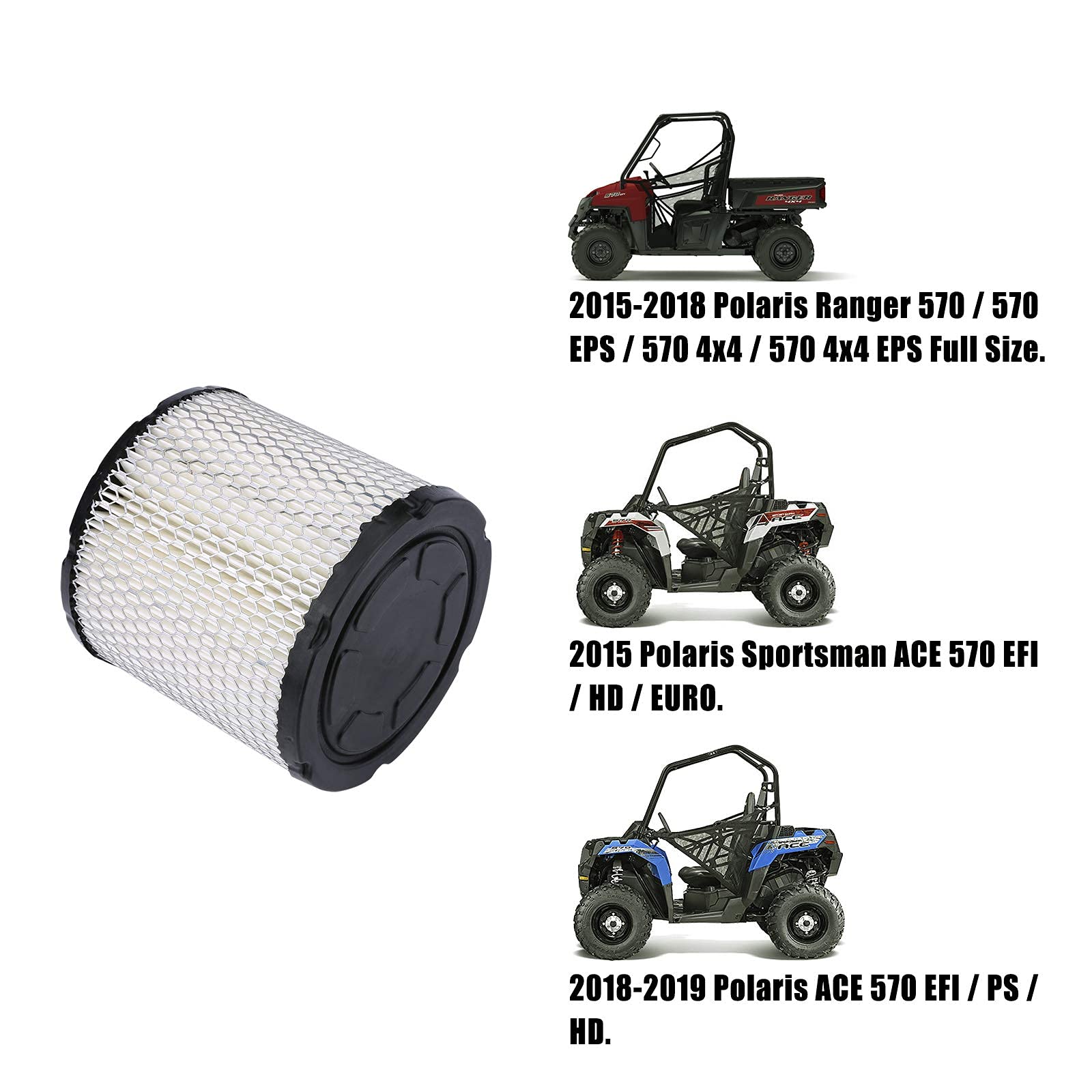 Air Filter Compatible With Polaris 500 570 Crew Etx, Ace 500 570 ,Ranger 500 570, Sportsman 570, Sportsman Ace 570,M1400 ,Gas 20