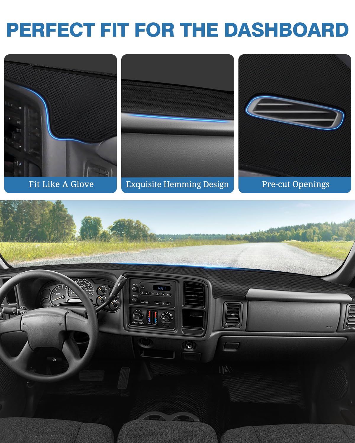 Fiilines Dash Cover For 1999-2006 Gmc Sierra/Chevrolet Silverado, 2000-2006 Gmc Yukon Xl/Chevy Suburban Tahoe Avalanche, Dashboa