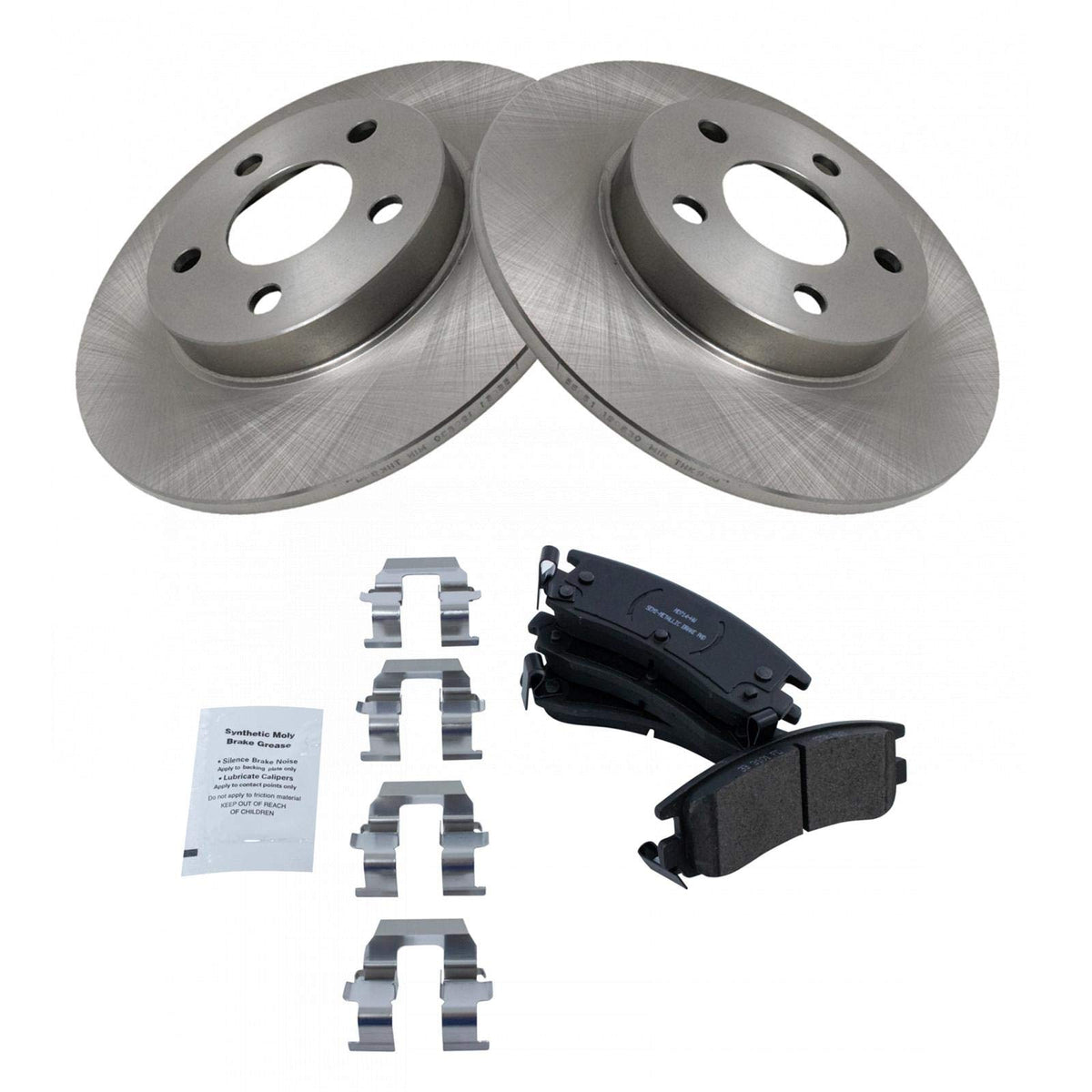 Trq Rear Brake Pad & Rotor Kit Brake Pads Brake Rotor Semi-Metallic Compatible With 2003-2005 Buick Park Avenue 2000-2005 Cadill