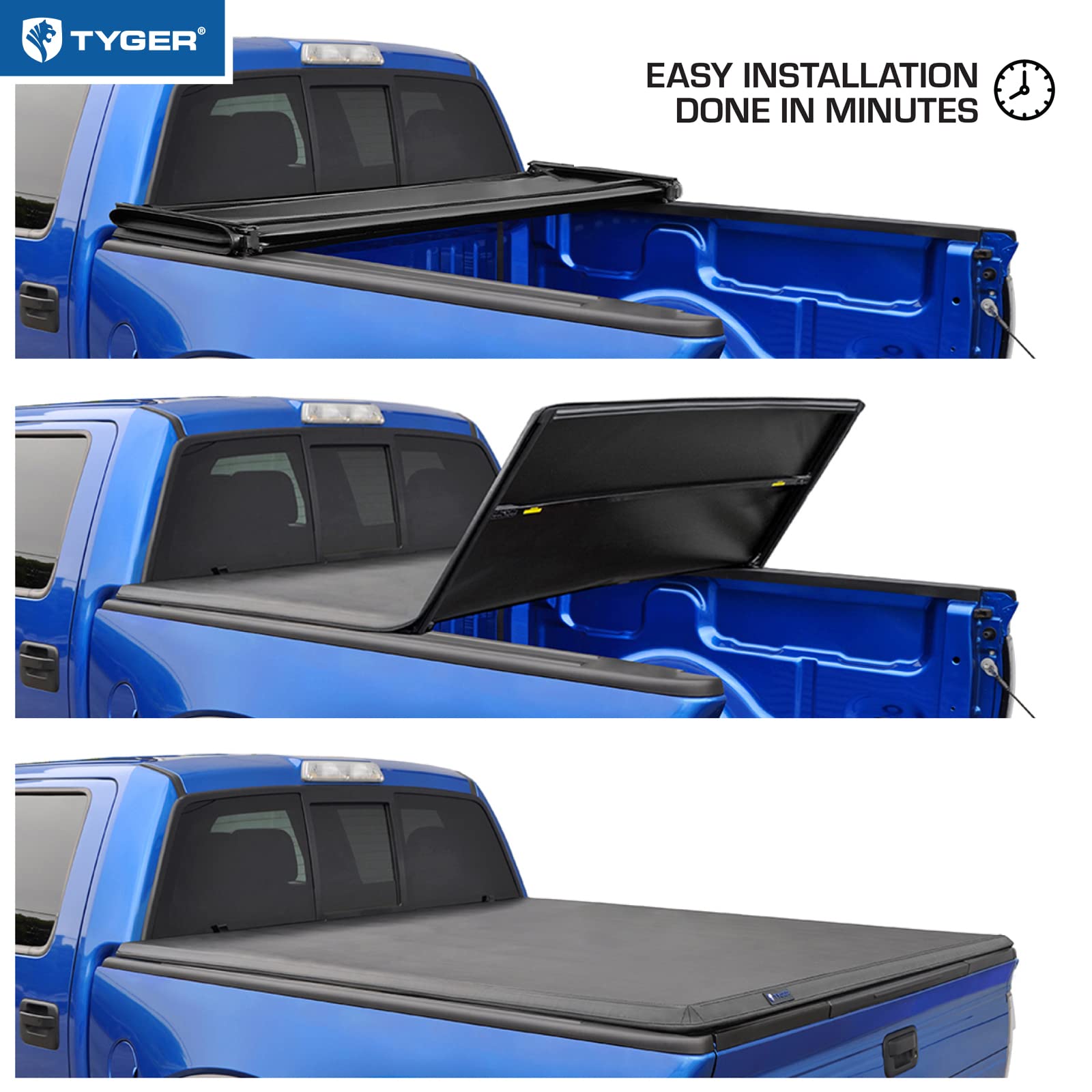 Tyger Auto T3 Soft Tri-Fold Truck Bed Tonneau Cover Compatible With 2022-2025 Ford Maverick (Not Fit Models With Utility Track S