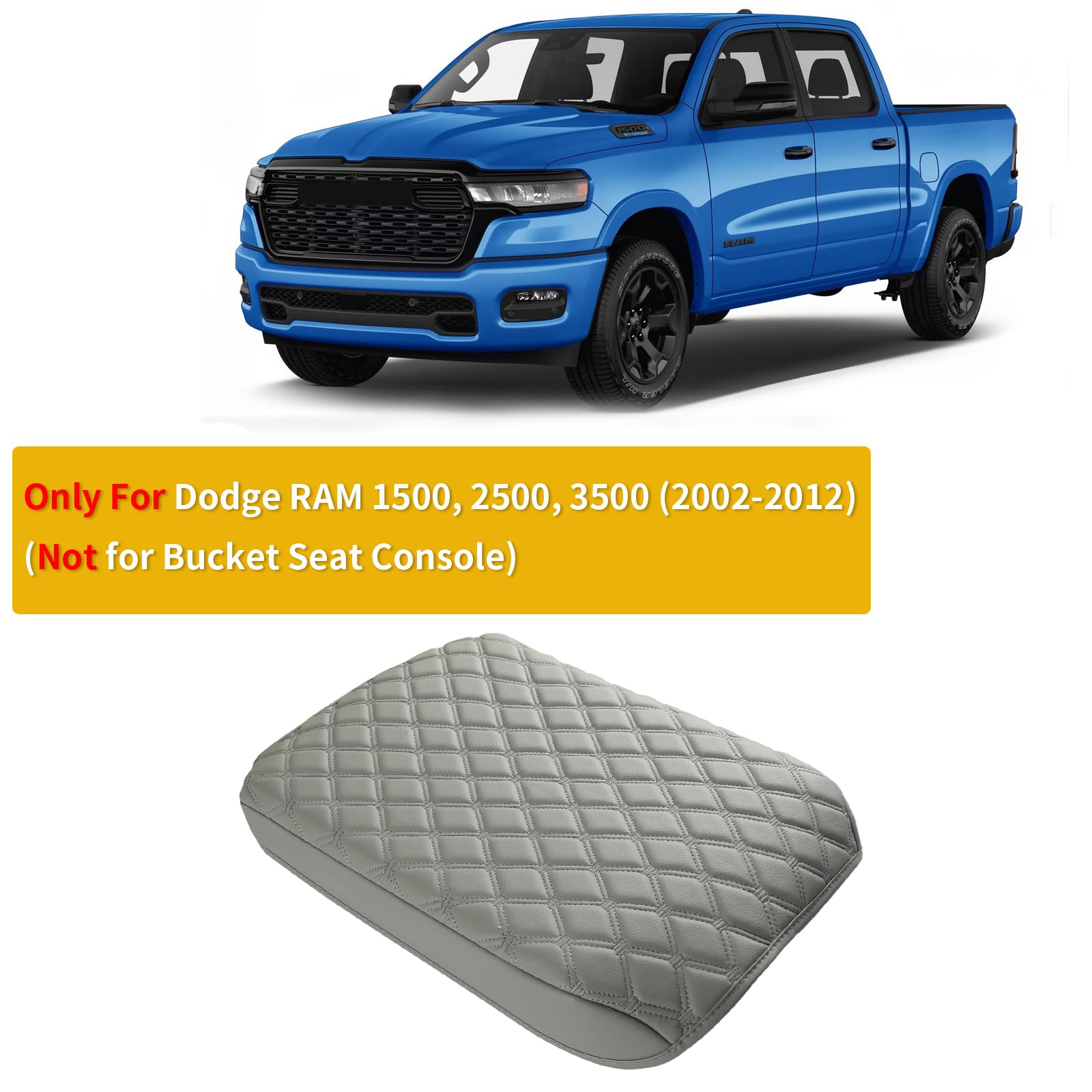 Giant Panda Custom Fit Center Console Cover For Dodge Ram 1500 2500 3500 2002-2012 With Jump Seat - Waterproof Armrest Center Co
