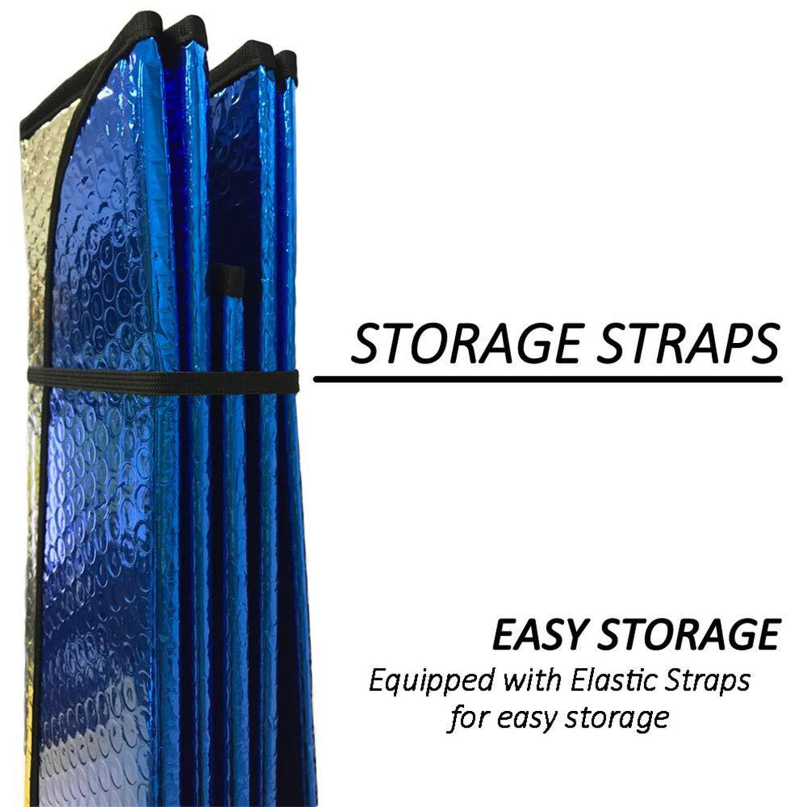 Big Hippo Windshield Sun Shade Uv Rays Sun Visor Shade,Auto Front Windshield Sunshade Protector Car Folded Sun Shield Shade,Keeps Vehicle Cool - Blue (Size: 55.16X 27.5)