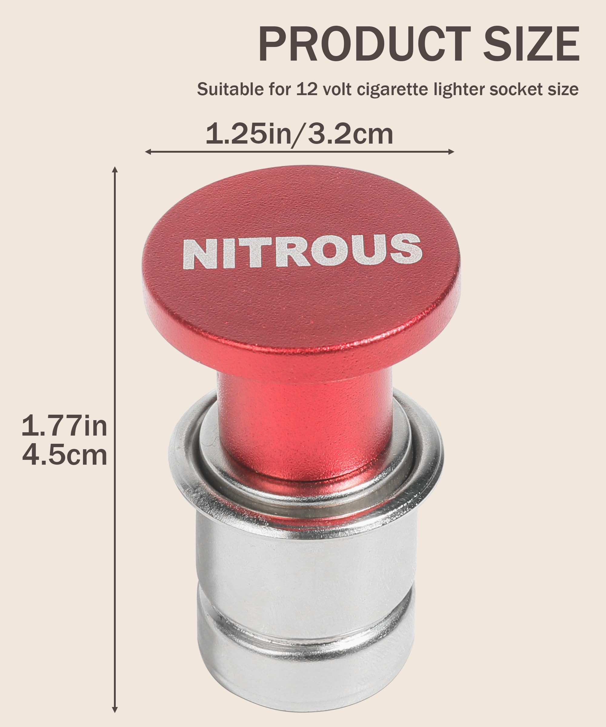 Bylikeho Car Cigarette Lighter,Cigarette Lighter Plug,Car Accessories Car Cigarette Lighter,12V Anodized Aluminum Cigarette Ligh