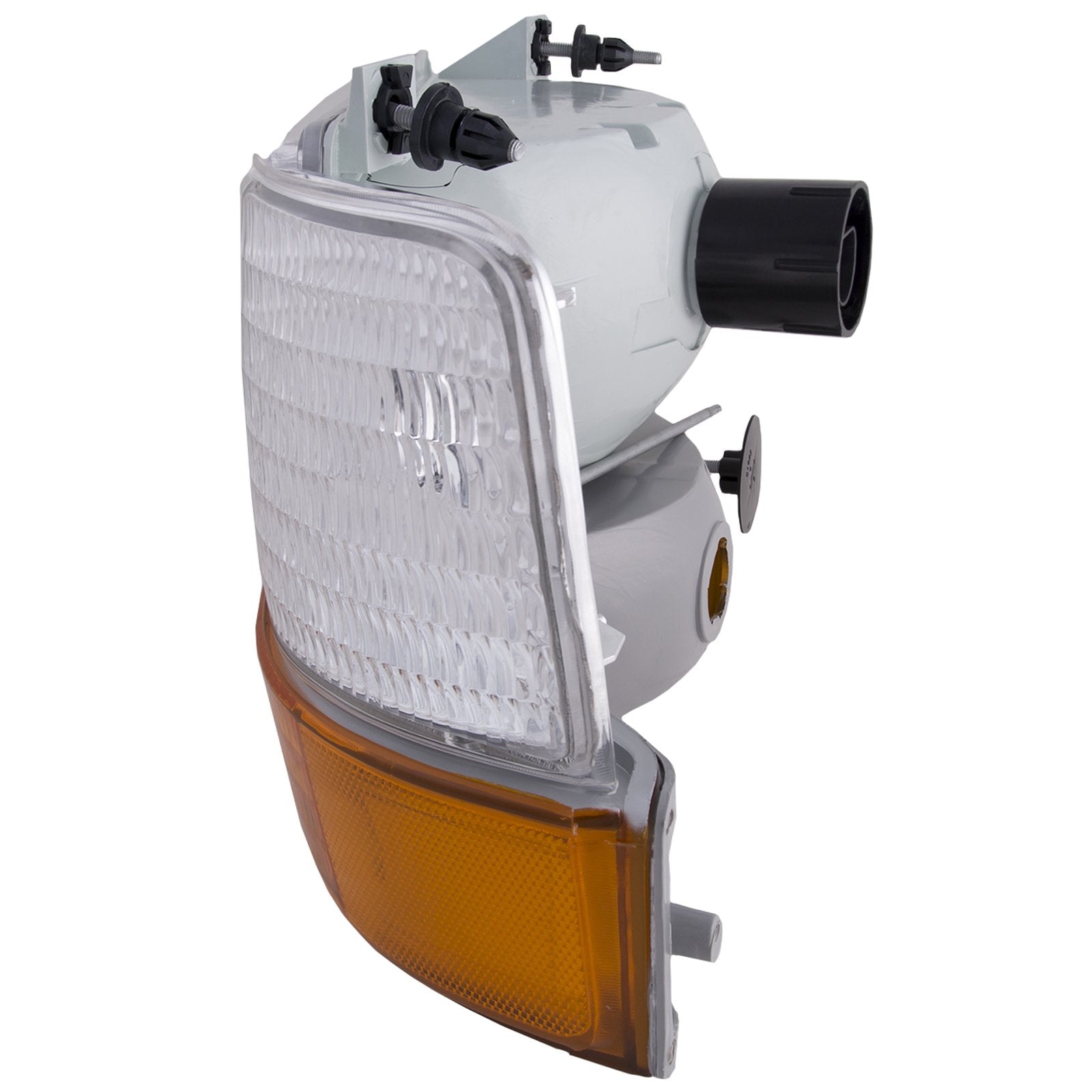 Headlightsdepot Chrome Housing Halogen Headlights Compatible With Ford Bronco F-150 F-250 F-350 Includes Left Driver And Right P