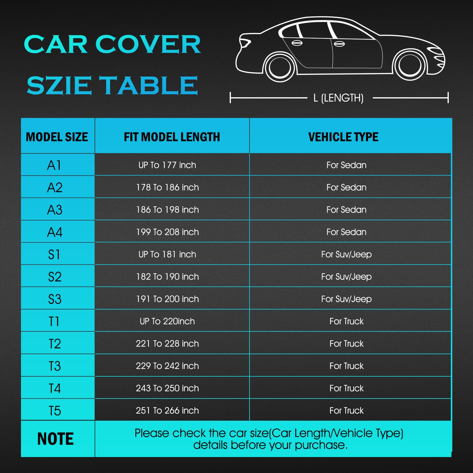 Truck Car Cover Waterproof All Weather Full Outdoor Pickup Car Cover Rain UV Protection, Size T3 Universal Fit for Ford F150 Che