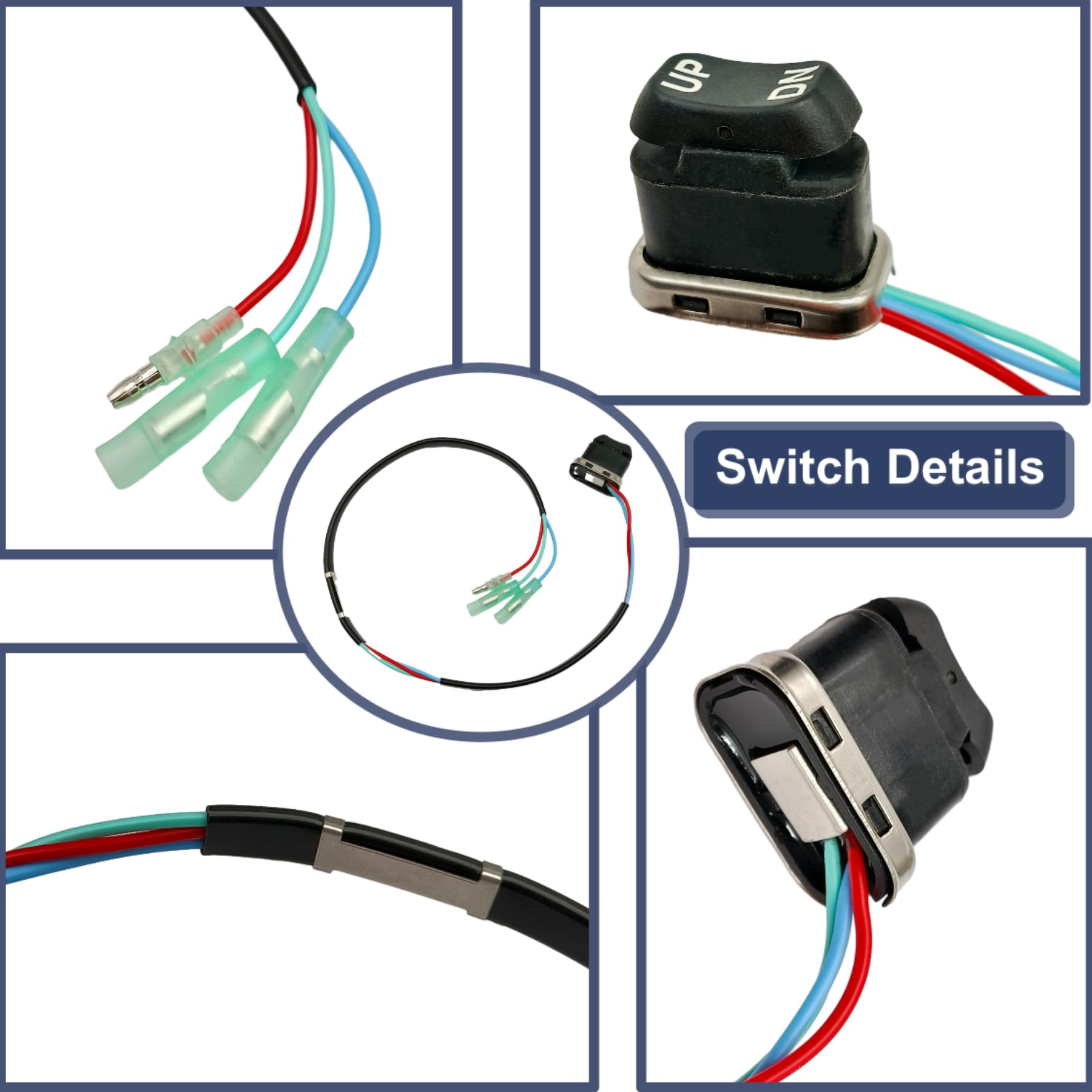 Heurofosh 703 82563 02 Trim & Tilt Switch Remote Control For Yamaha 2 & 4 Stroke Outboard Motors 703 82563 02 00