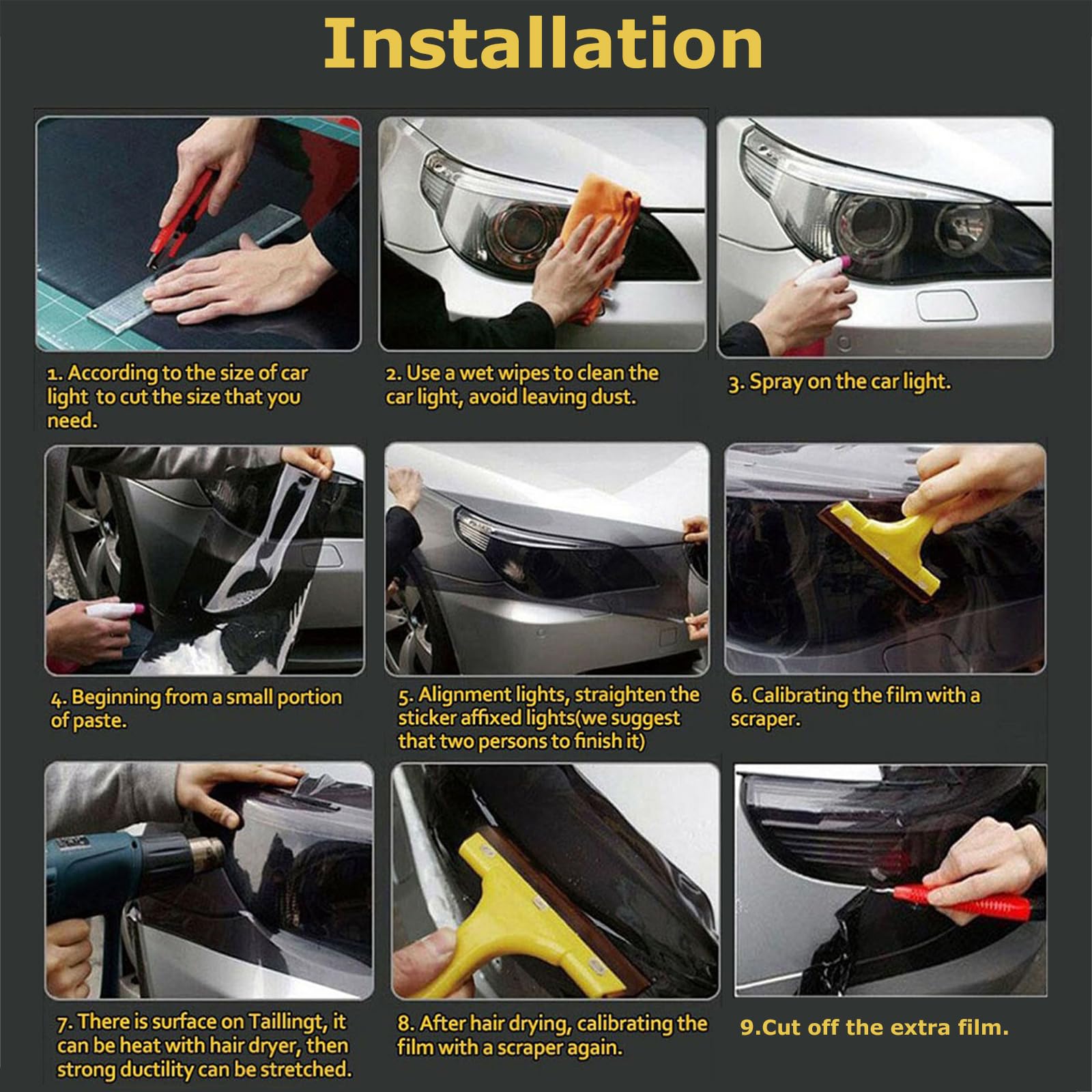 Car Light Tint Film Car Light Film Sticker Headlight Fog Light Tinted Color Films Sticker Auto Smoke Film Sheet Sticker Cover For Car Headlight Brake Lights Taillight Fog Light(Pink,30X100Cm)