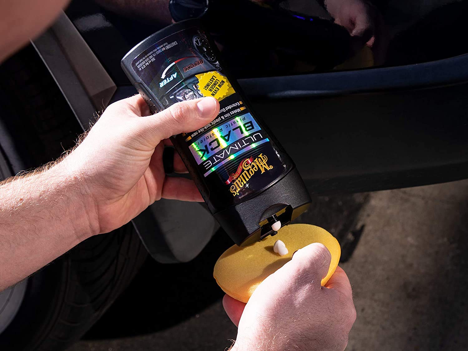 Meguiar's Ultimate Black Plastic Restorer for Plastic, Vinyl & Rubber Trim, 355mL - G15812C