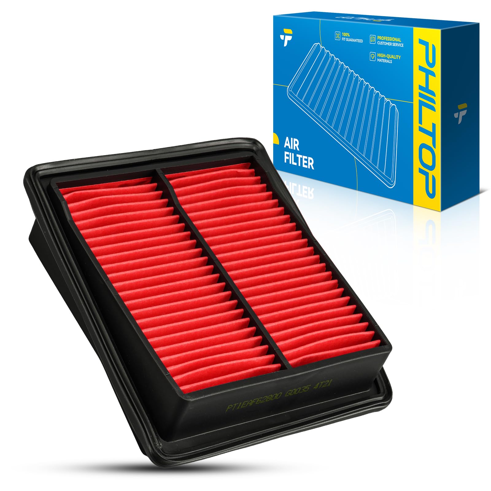 PHILTOP Engine air filter CA10233 Replacement for 2007-2008 Honda Fit 1.5L, Rigid Panel
