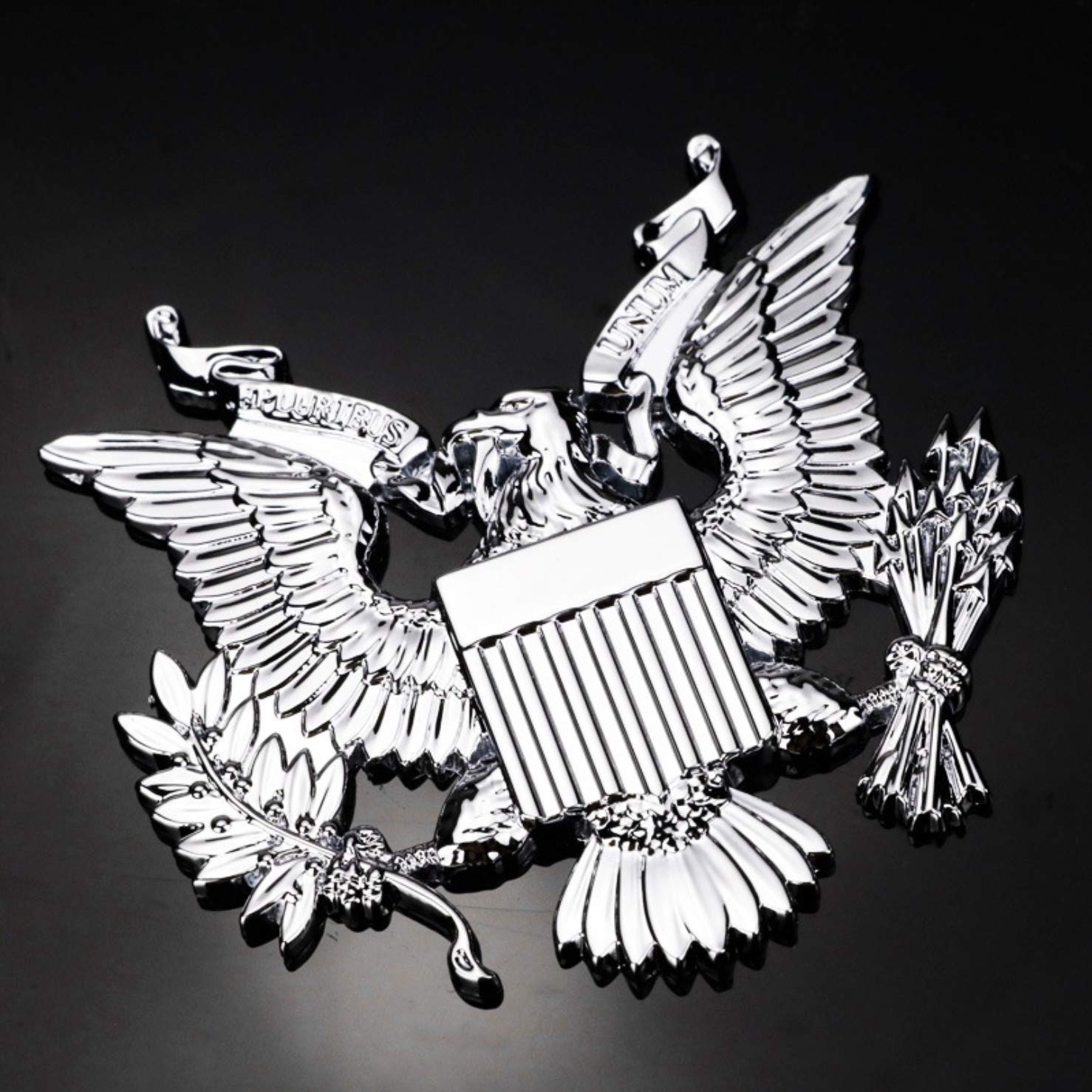 United States Military Us Army Metal Car Emblem Sticker Decal (Silver)