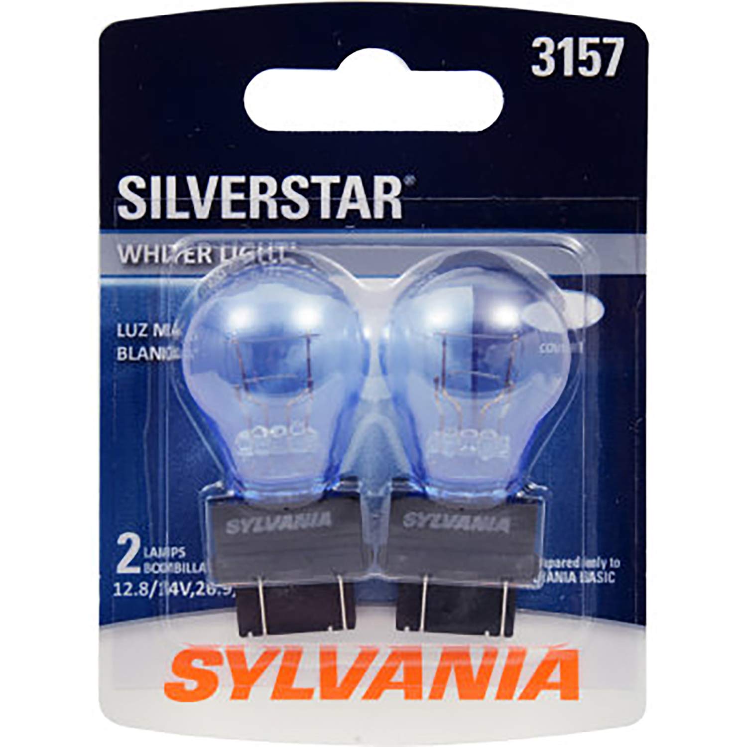 SYLVANIA - 3157 SilverStar Mini Bulb - Brighter and Whiter Light, Ideal for Daytime Running Lights (DRL) and Back-Up/Reverse Lig