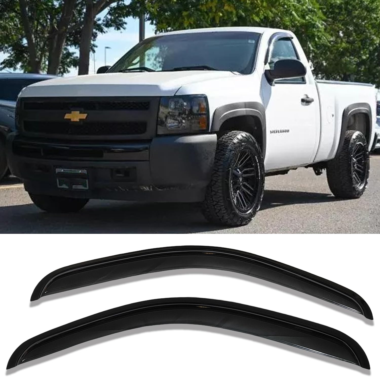 In-Channel Side Car Window Visors Wind Deflectors Compatible With Ford Explorer 2020-2025, Rain Guards Window Vent Deflector Sun