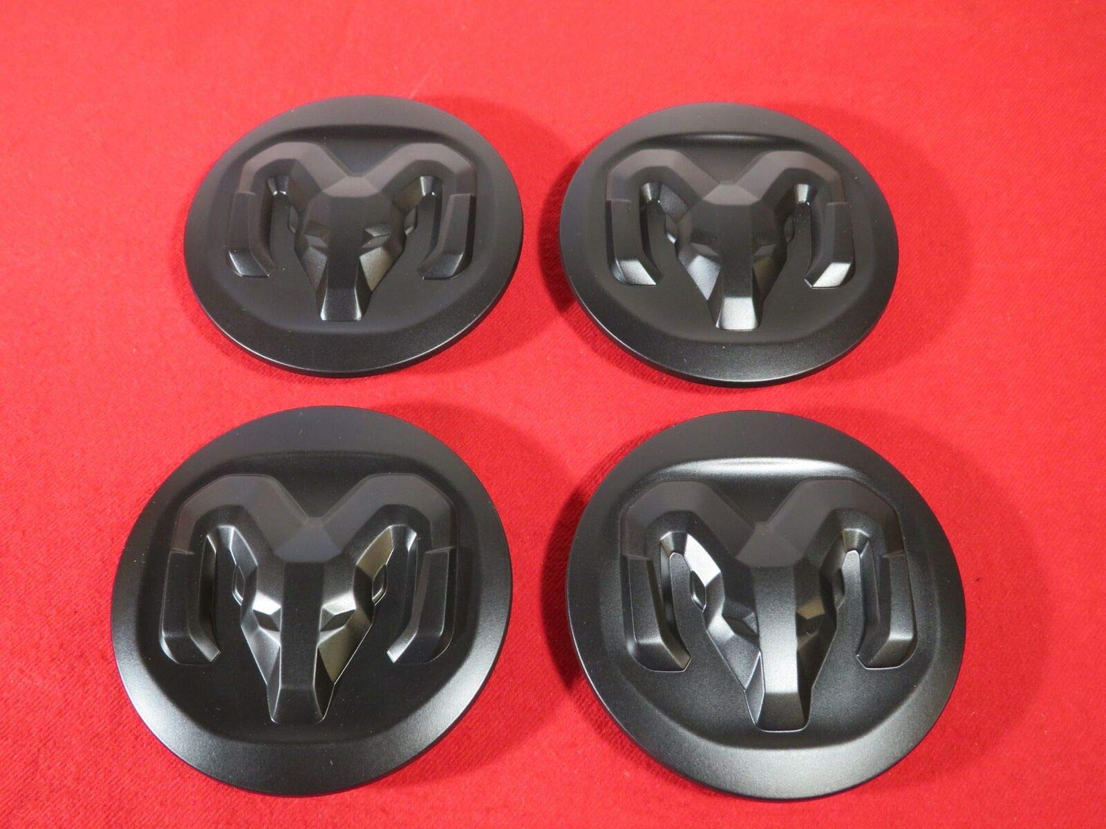 Mopar 19-20 Dodge Ram 2500 3500 Black Wheel Center Caps Set Of 4 New Oem