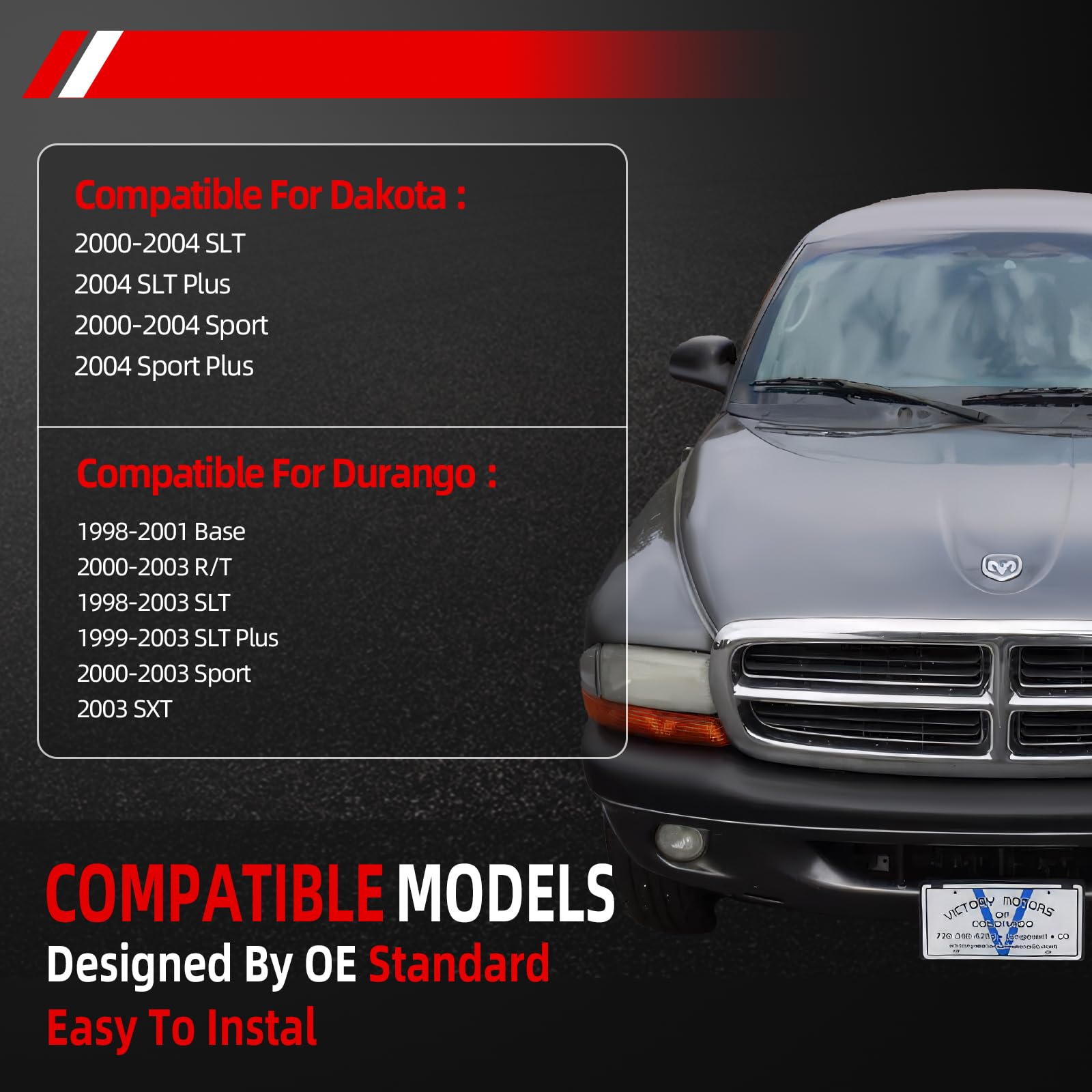 OVANOH Front Left Driver Side Power Window Regulator with Motor Assembly Compatible For Dodge Durango 1998-2003 Dakota 2000-2004