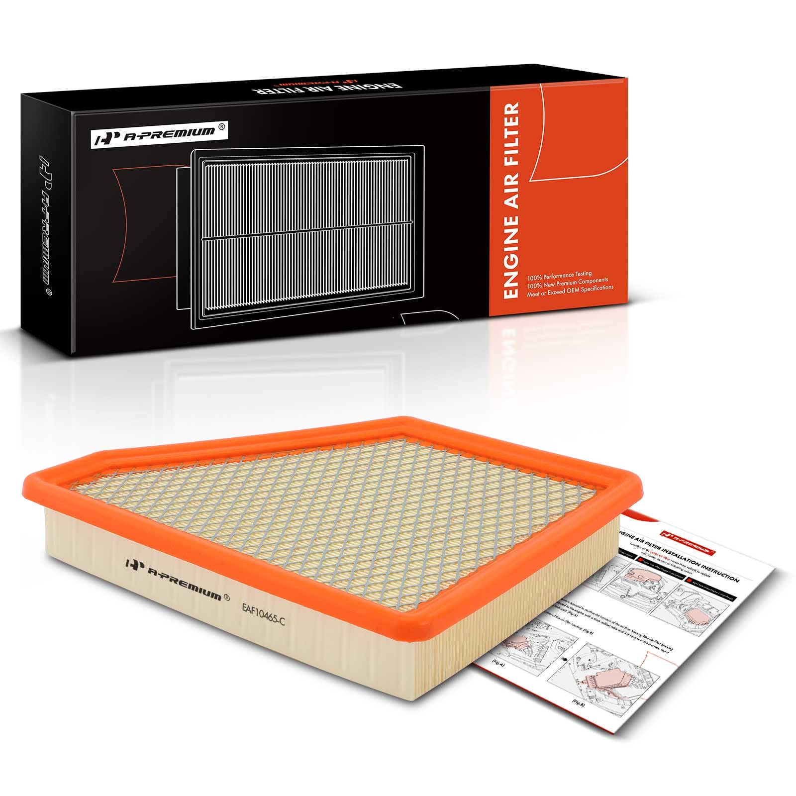 A-Premium Engine Air Filter Compatible With Chevrolet Equinox & Gmc Terrain, 2010-2017, Flexible Panel, Replace# 25899727