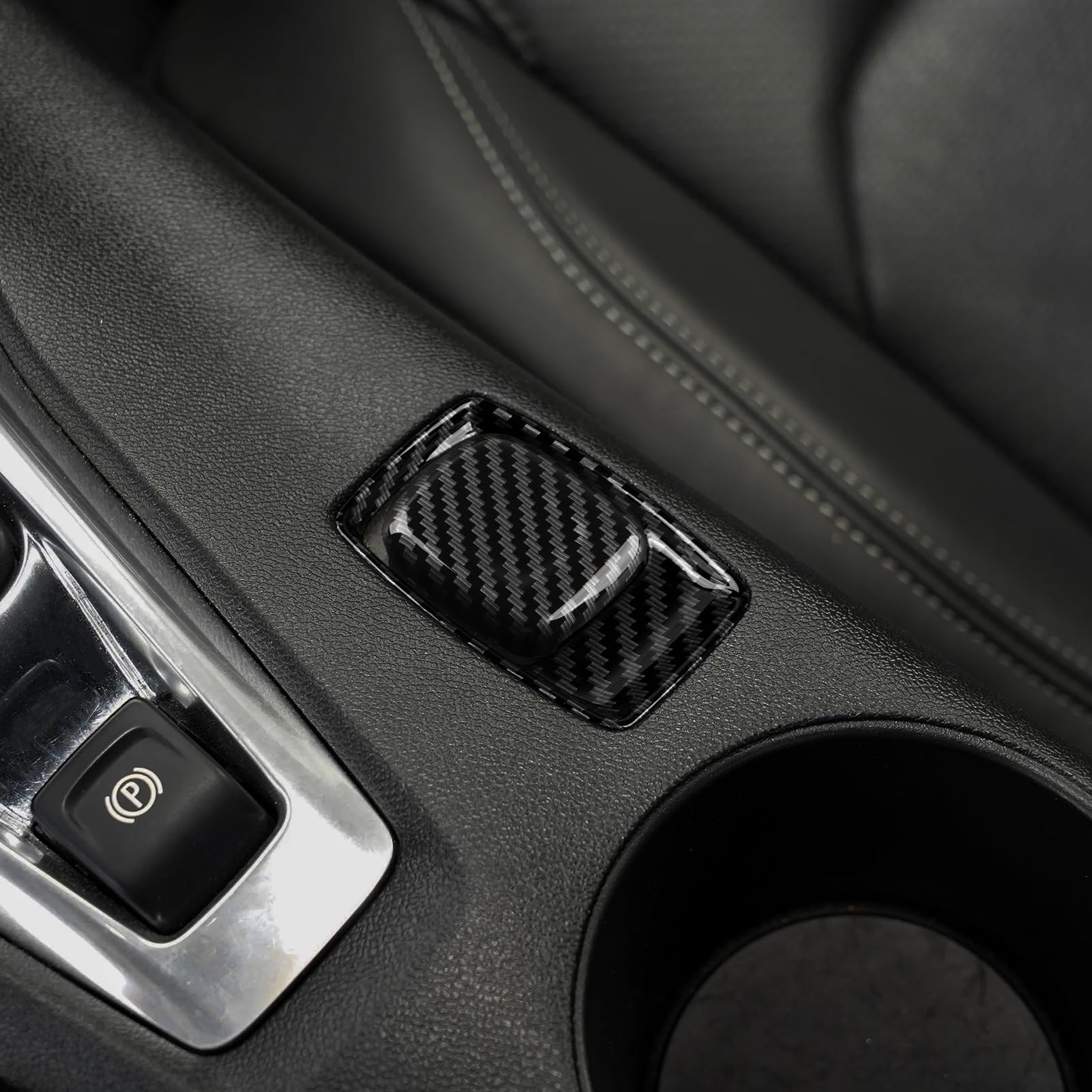 Car Cigarette Lighter Sticker ABS Carbon Fiber Decal Interior Trim Cover for Chevrolet Camaro ZL1 2016 2017 2018 2019 2020 2021