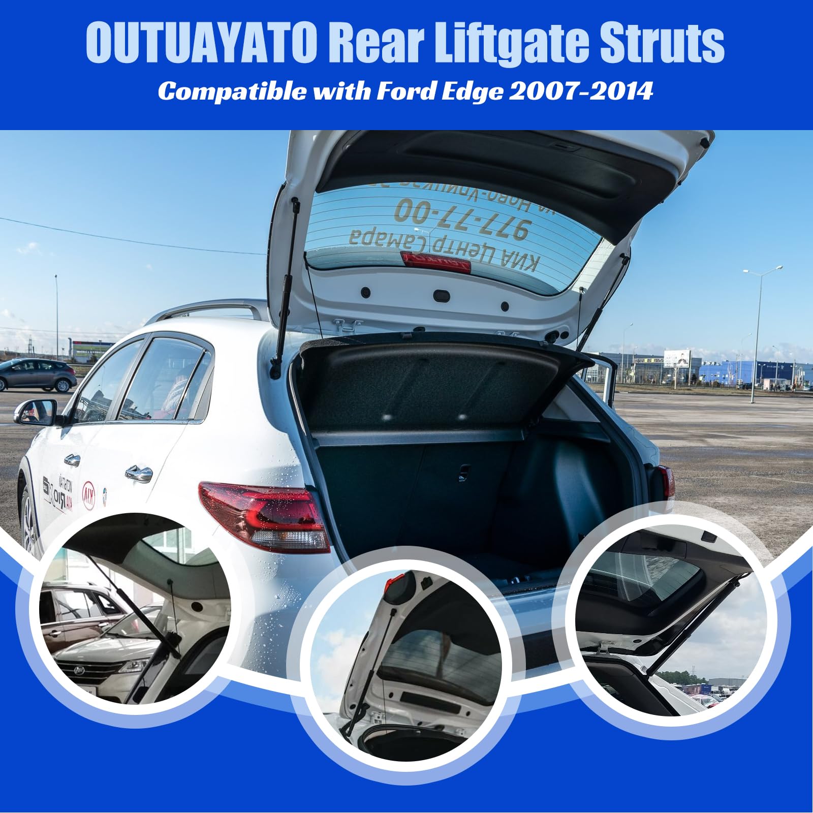 Otuayauto Premium Rear Hatch Tailgate Lift Supports Shock Struts Gas Spring Replacement For Ford Edge 2007-2014 Sport Utility Se