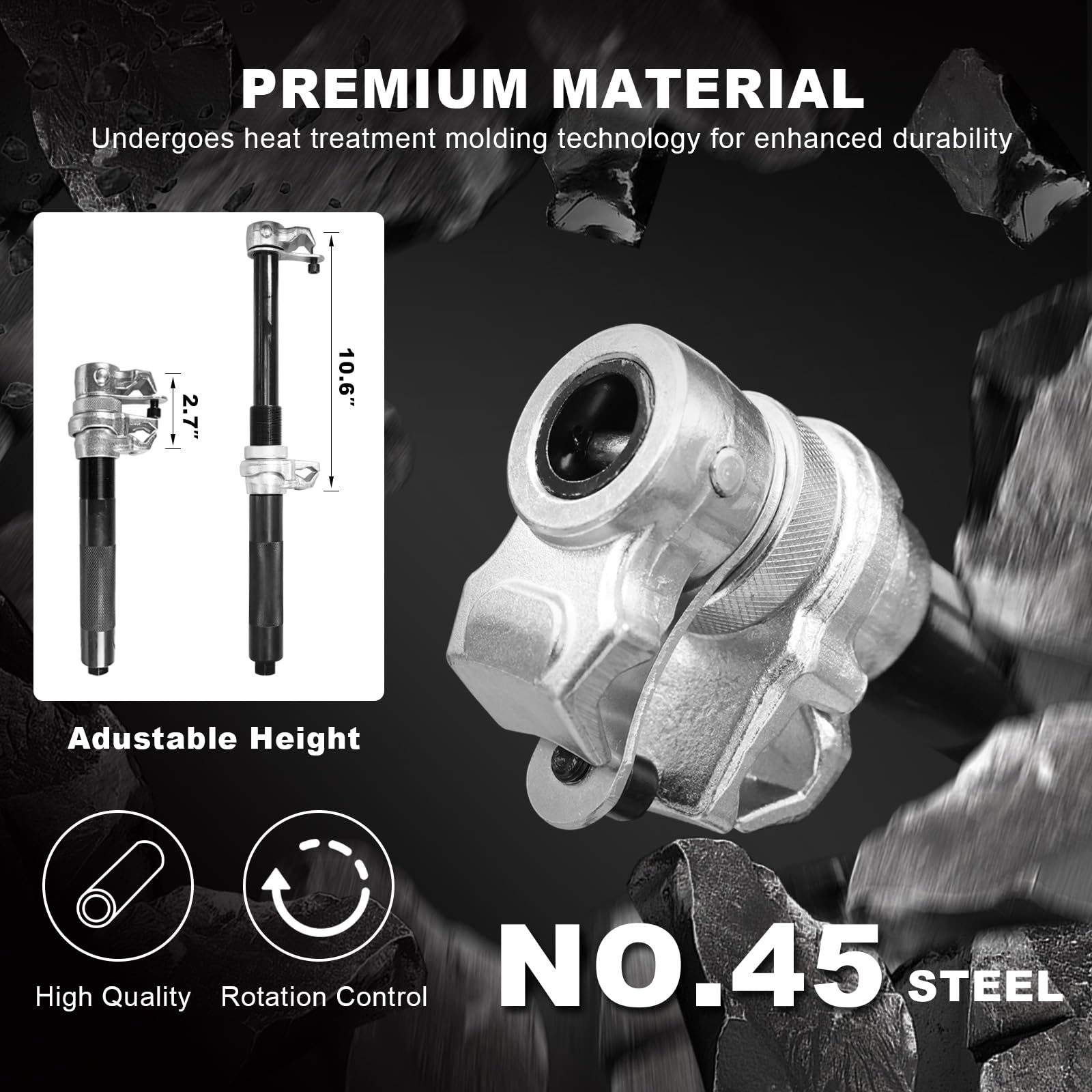 Jack Boss 2-Piece Coil Spring Compressor Tool Heavy Duty Macpherson Strut Spring Compressor Set with Safety Jaws and Holder, Max